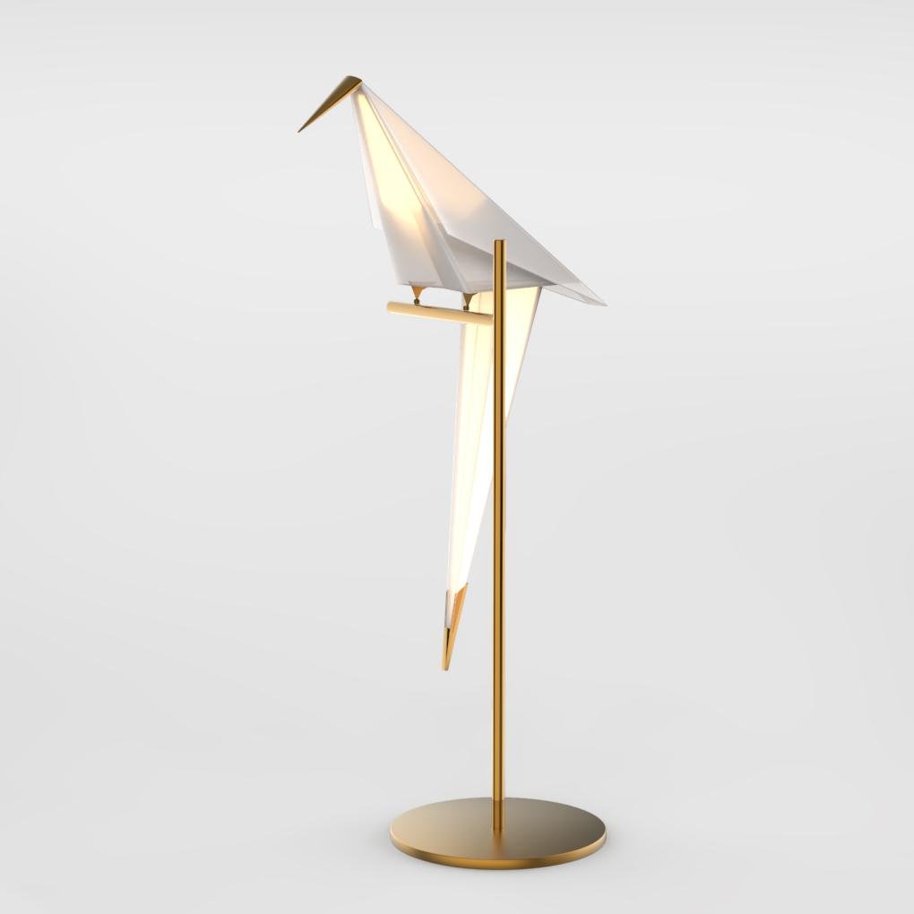 ArtiLicht Origami Crane Lamp – Elegant Golden Table Light for Artistic Home Décor