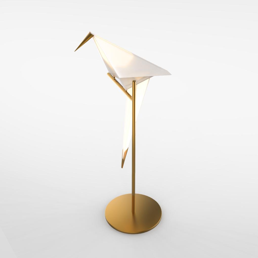 ArtiLicht Origami Crane Lamp – Elegant Golden Table Light for Artistic Home Décor