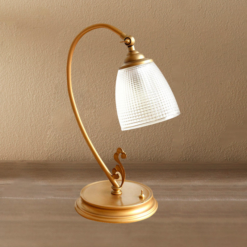 BrightLux Vintage Gold Bedside Lamp – Elegant Metal Table Light for Classic Home Décor