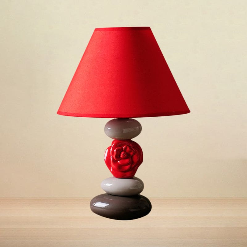 GloedHuis Table Lamp – Elegant Fabric Cone Shade Light for Classic Home Décor