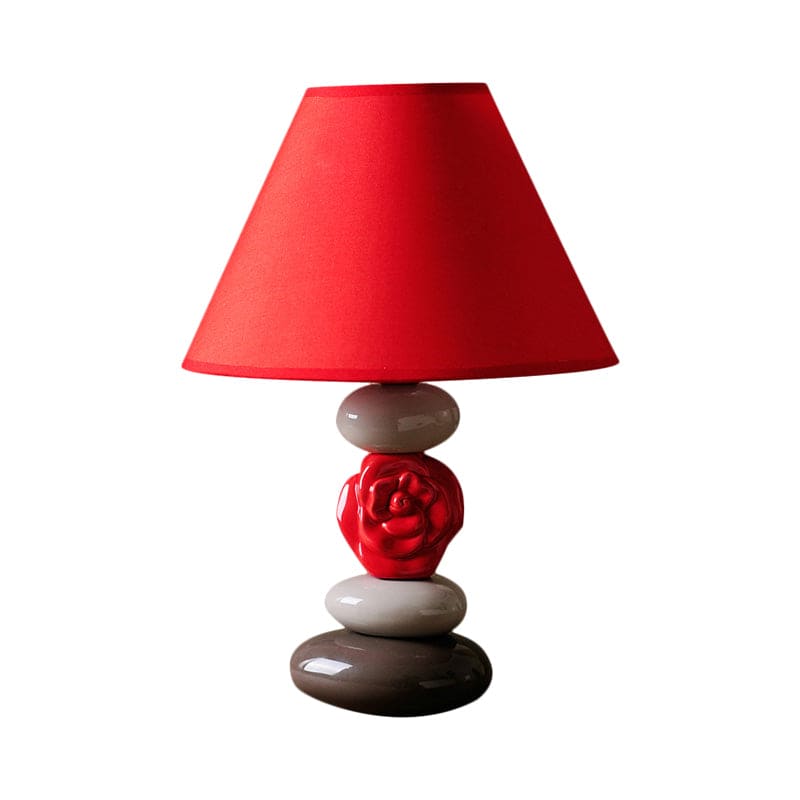 GloedHuis Table Lamp – Elegant Fabric Cone Shade Light for Classic Home Décor