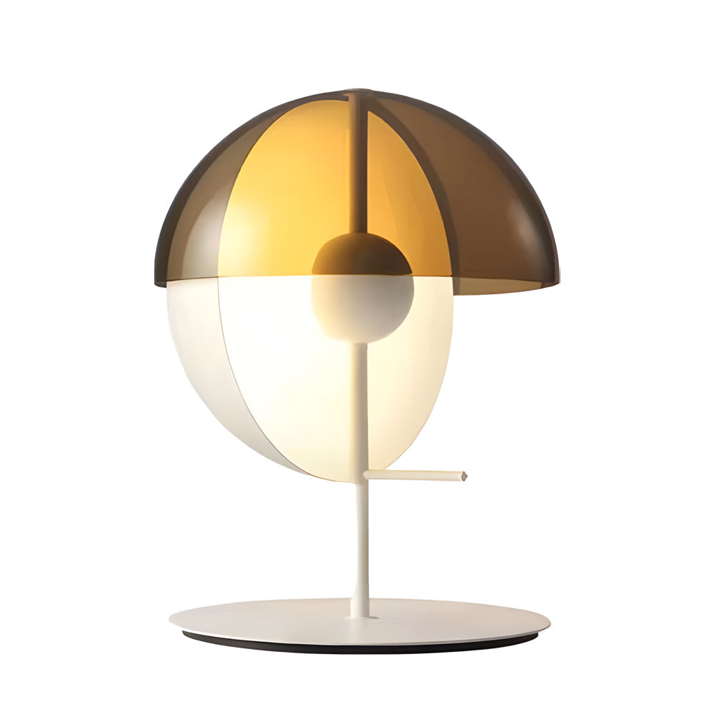 Theia Table Lamp – Elegant Smoked Glass Light with Unique Vertical Hemisphere Design