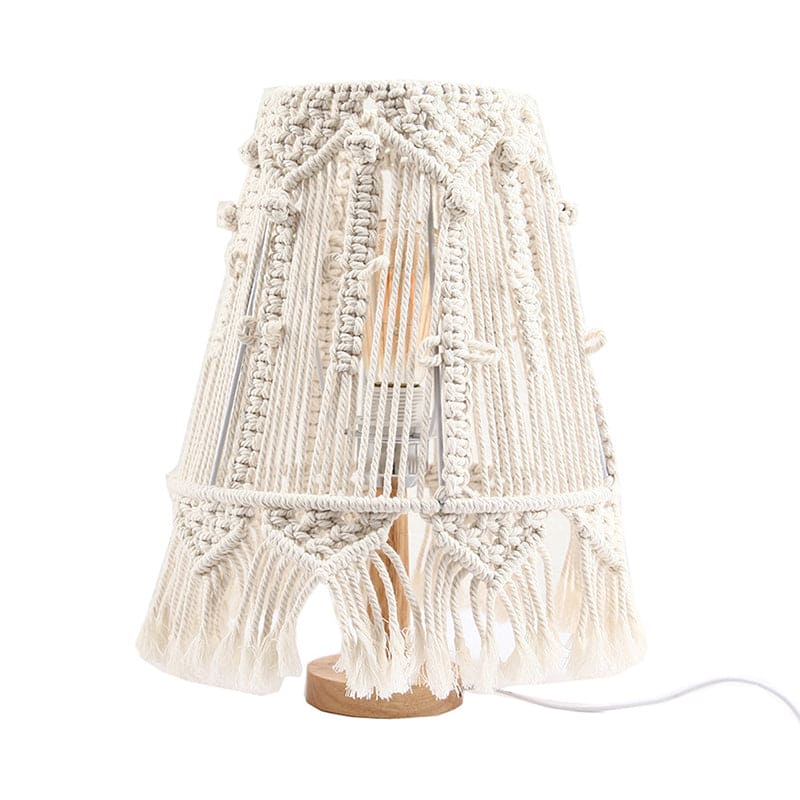 AmbianceLight Woven Rope Table Lamp – Boho Rustic Lighting for Cozy Home Décor