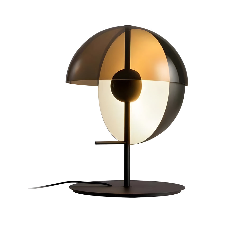 Theia Table Lamp – Elegant Smoked Glass Light with Unique Vertical Hemisphere Design