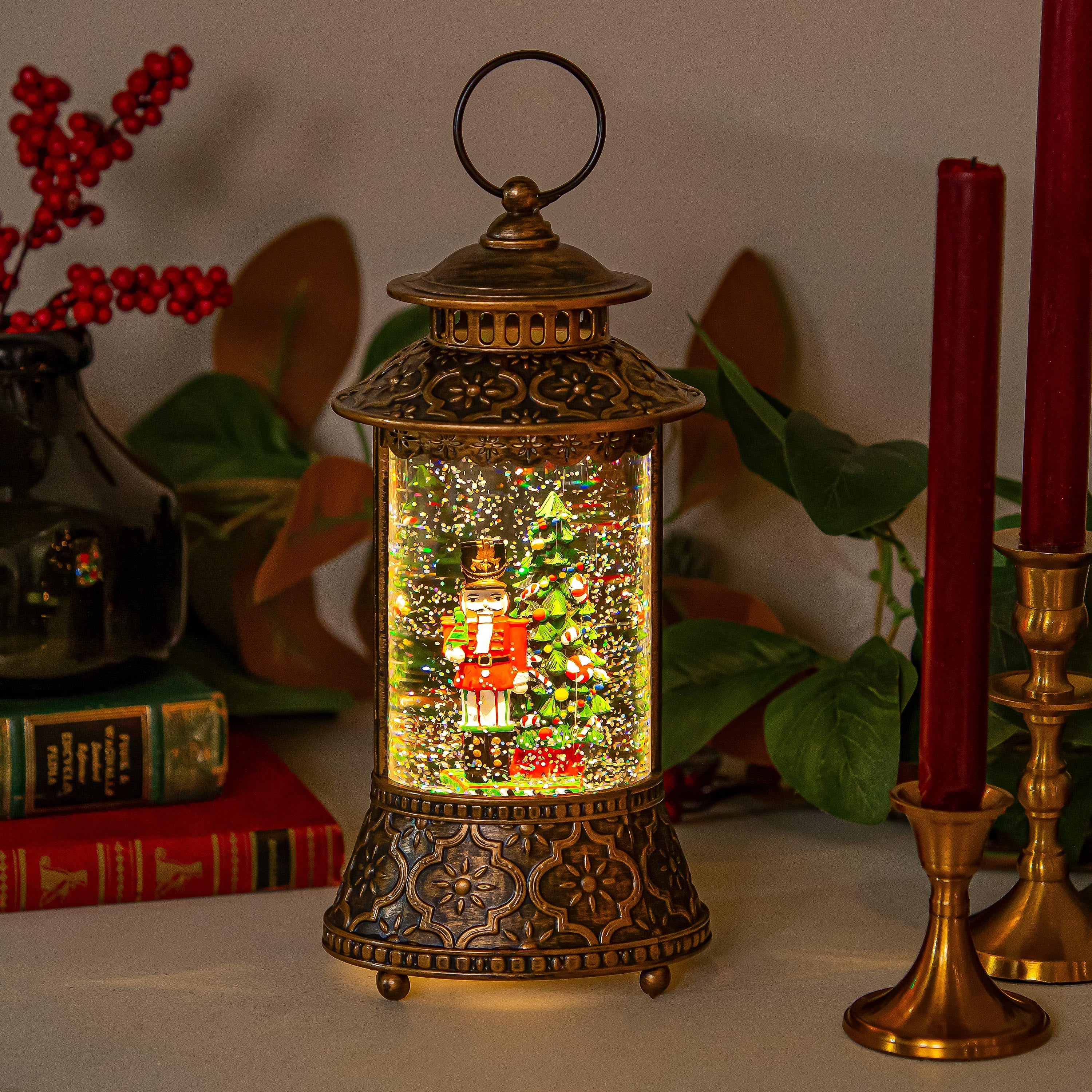 11" LED Nutcracker Water Lantern – Traditional Christmas Table Decor with Festive Holiday Spirit