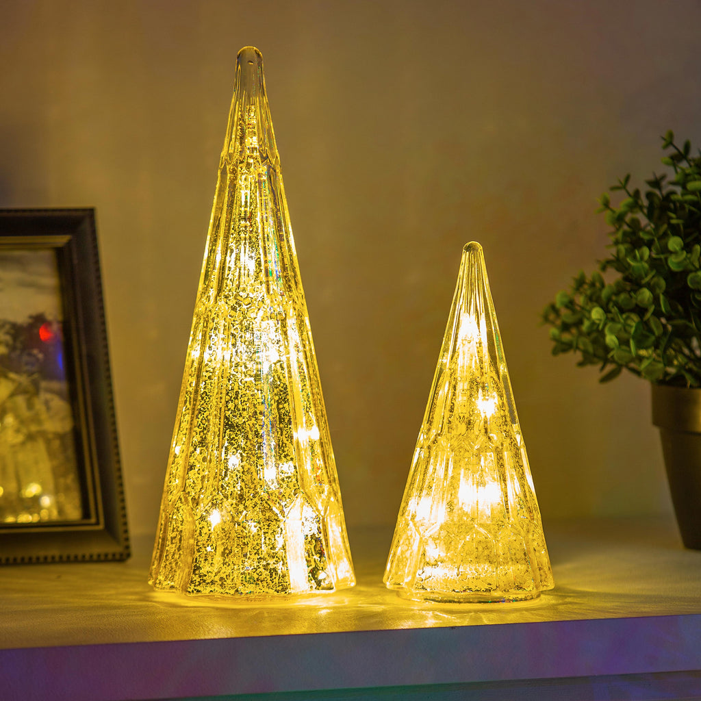 Set of 2 LED Christmas Tree Table Lamps – Magical Holiday Decoration for a Cozy Glow