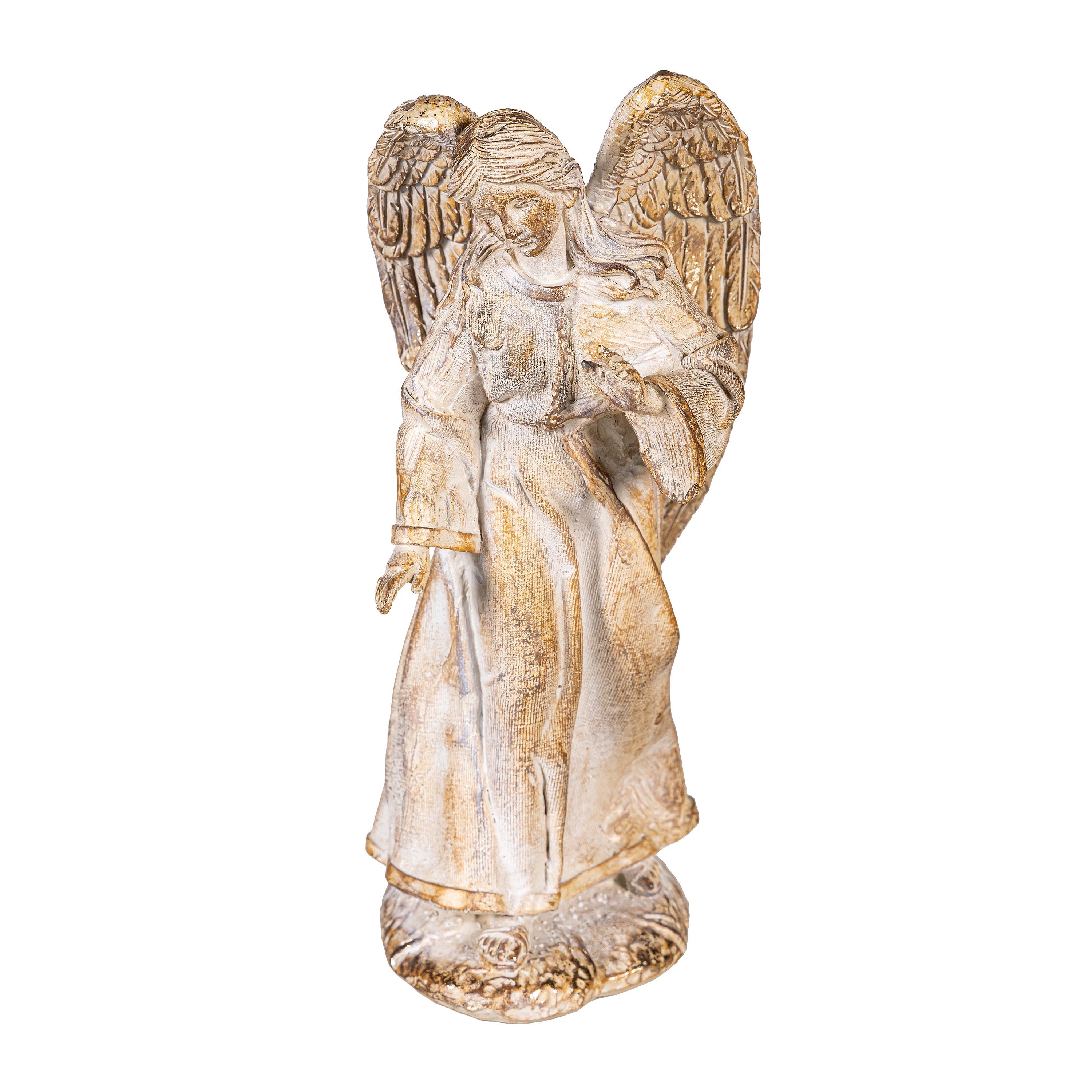 10-Piece Christmas Statues Gold Resin Nativity Set – 9" Garden or Indoor Christmas Decoration