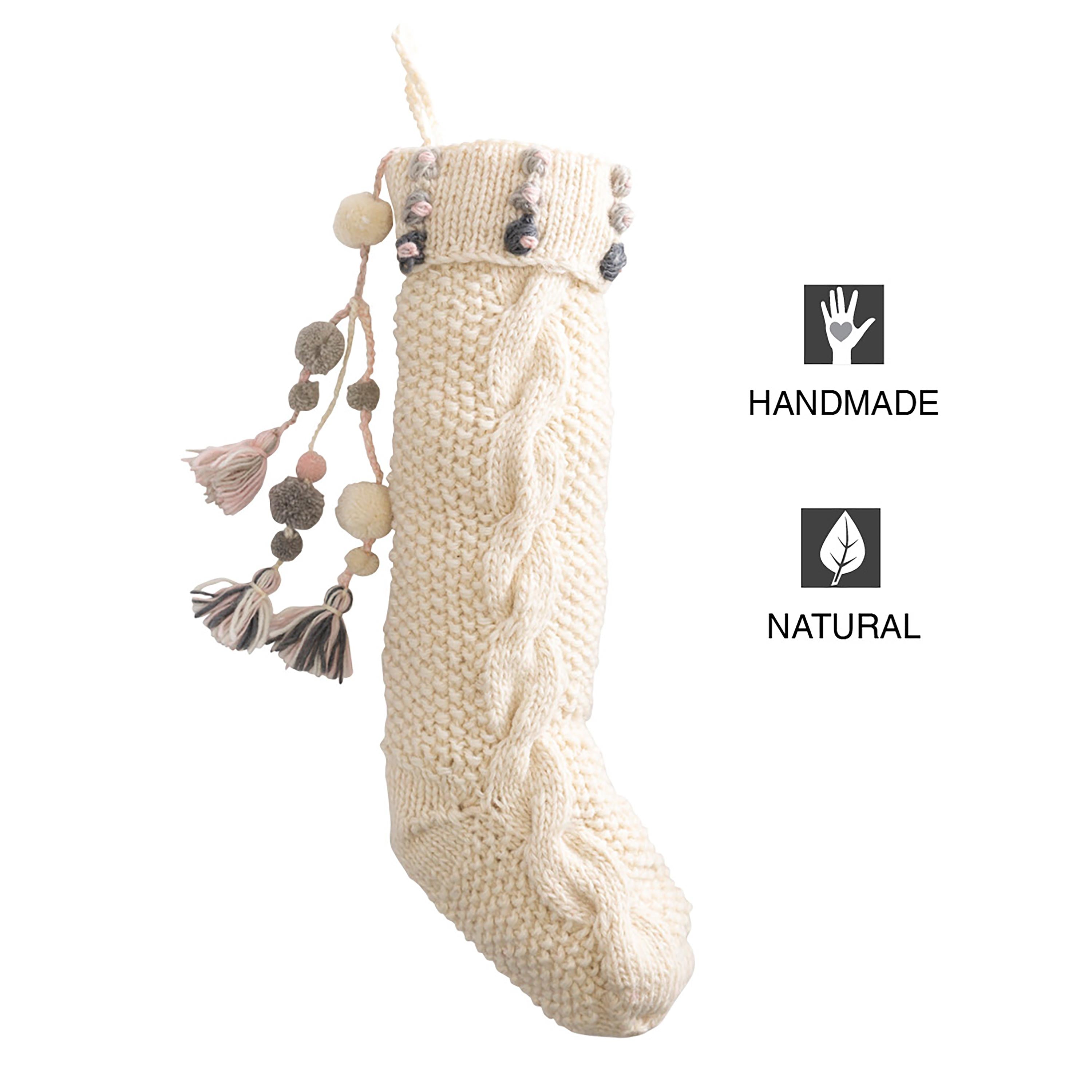 Chic Knitted Christmas Stocking – Elegant Holiday Mantel Décor for Festive Celebrations