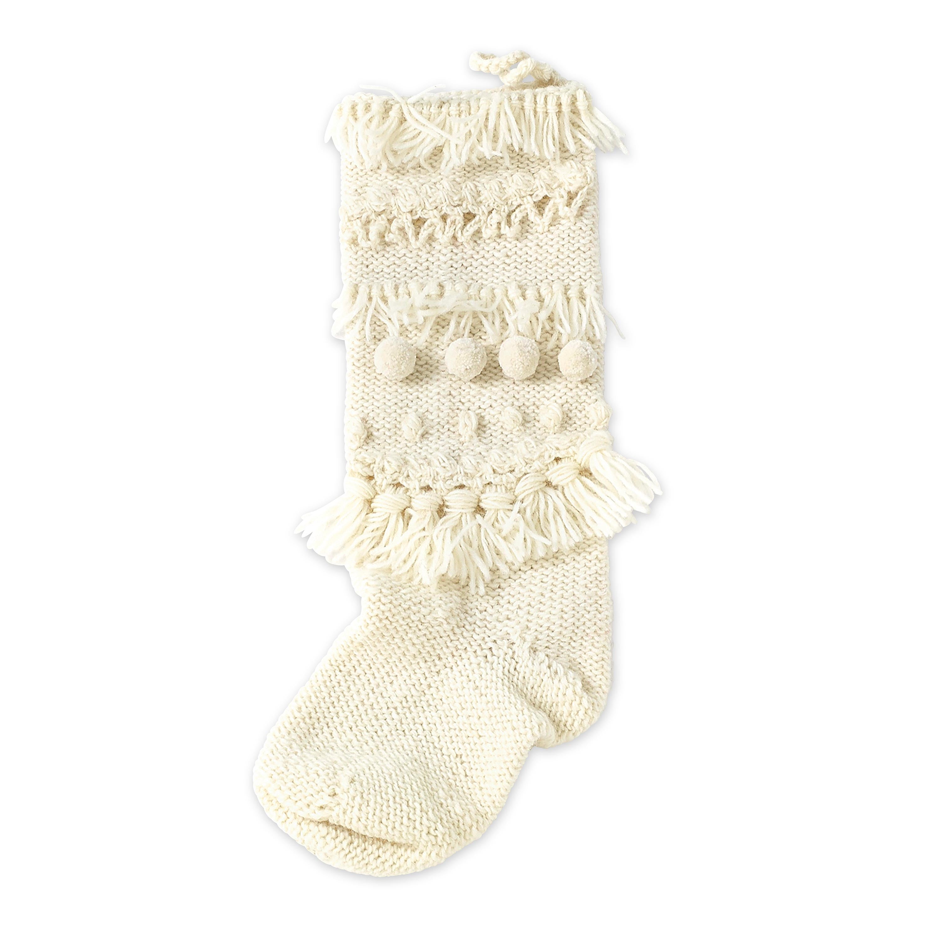 Chic Knitted Christmas Stocking – Elegant Holiday Mantel Décor for Festive Celebrations