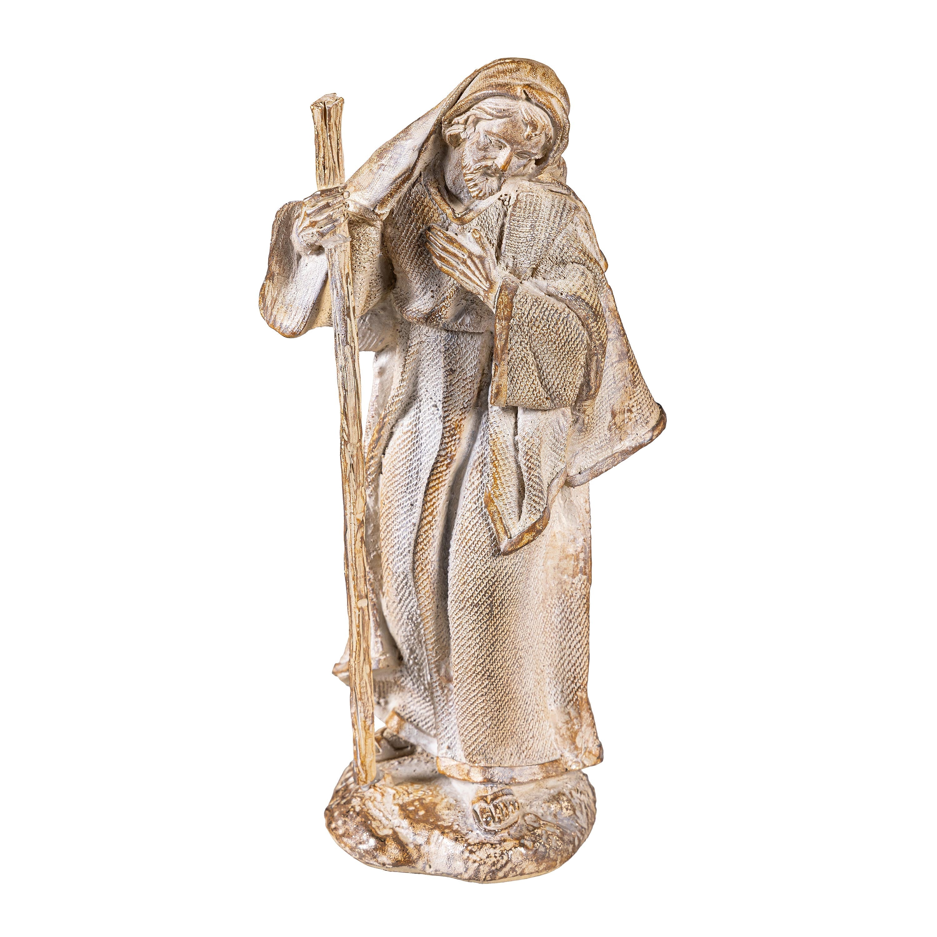 10-Piece Christmas Statues Gold Resin Nativity Set – 9" Garden or Indoor Christmas Decoration