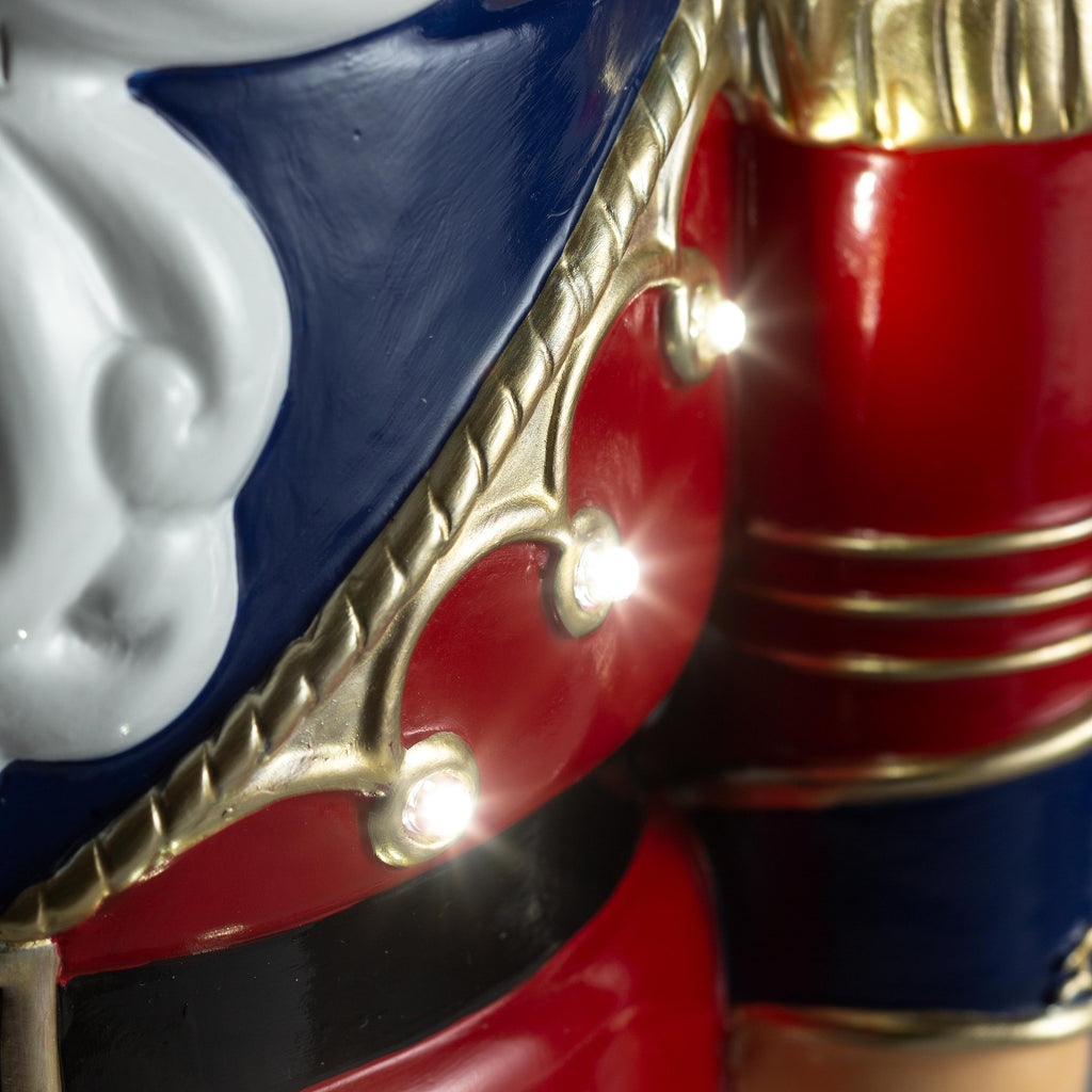 Small Lighted Nutcracker Christmas Statue – Short Indoor & Outdoor Christmas Decoration