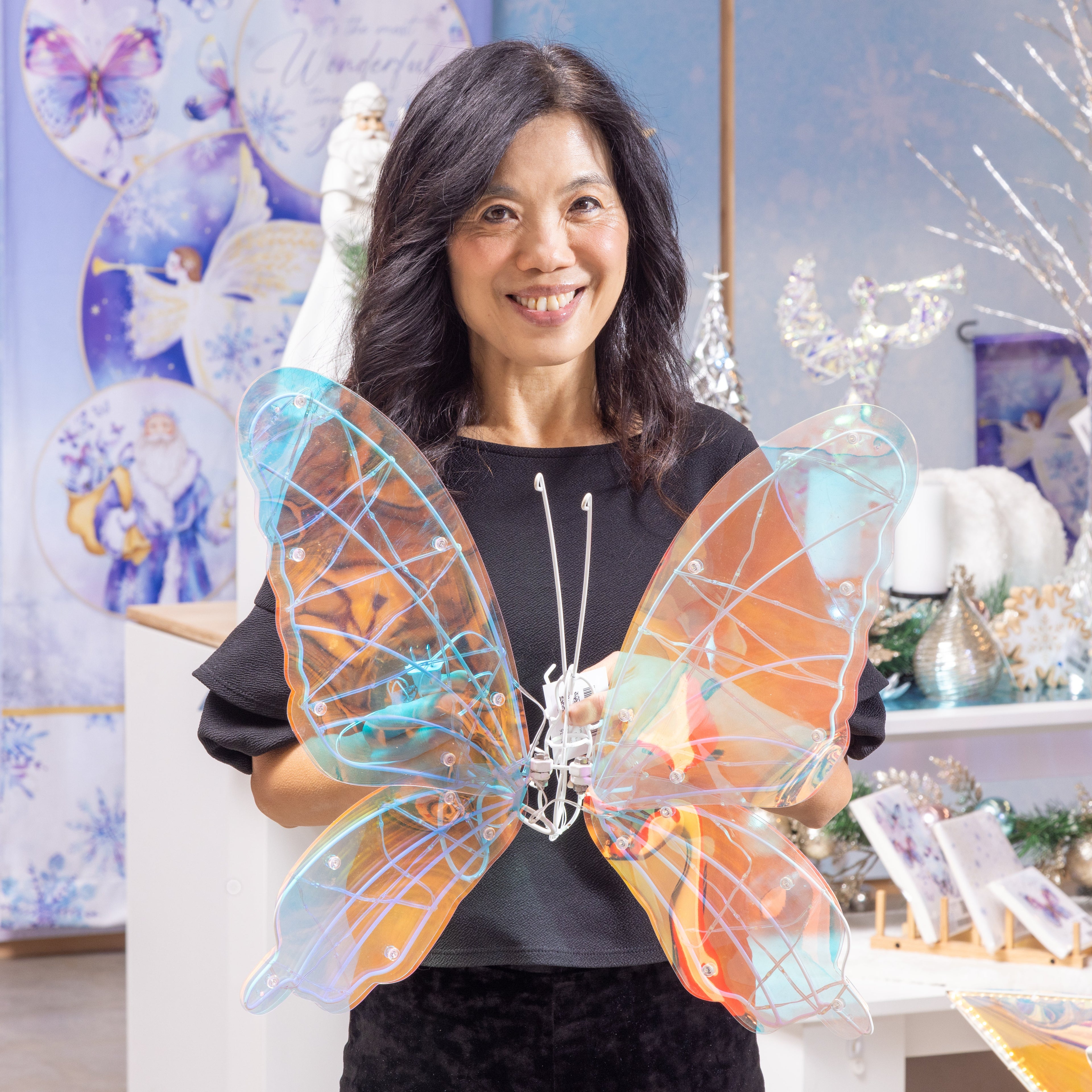 24" Butterfly LED Outdoor Lamp – Decorative Garden Light for Stylish Patio & Yard Illumination