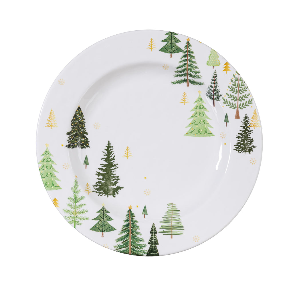 11" Green Melamine Christmas Dinner Plate – Elegant Tableware for Stylish Dining & Holiday Entertaining