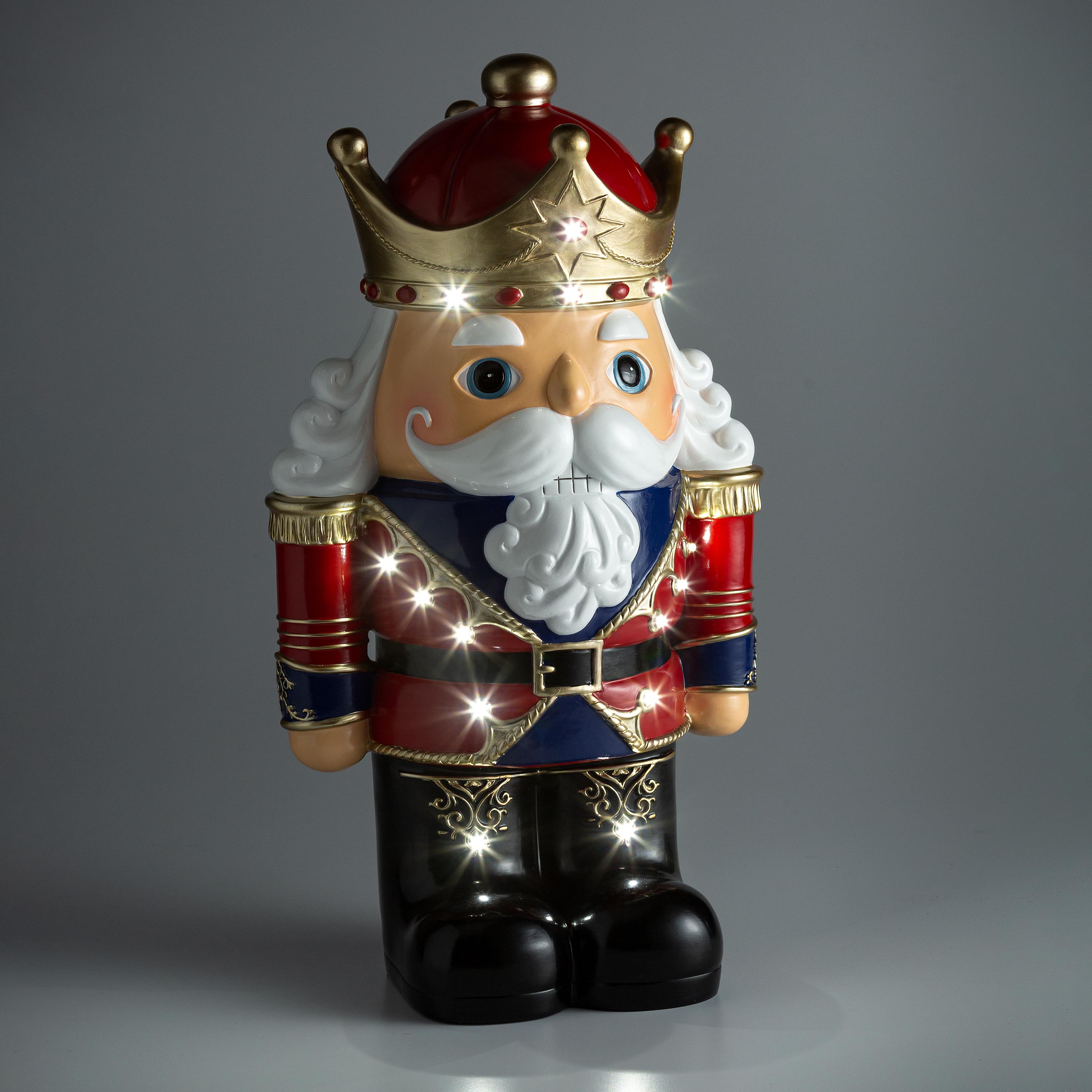 Small Lighted Nutcracker Christmas Statue – Short Indoor & Outdoor Christmas Decoration