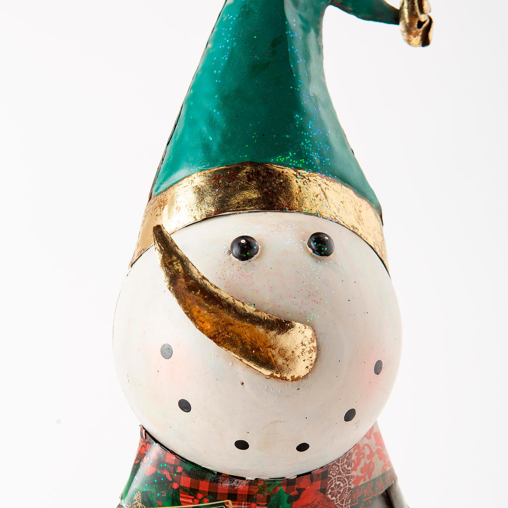 Vintage Metal Snowman Figurine/ Christmas Statue – Festive Christmas Decoration for Indoor & Outdoor Displays