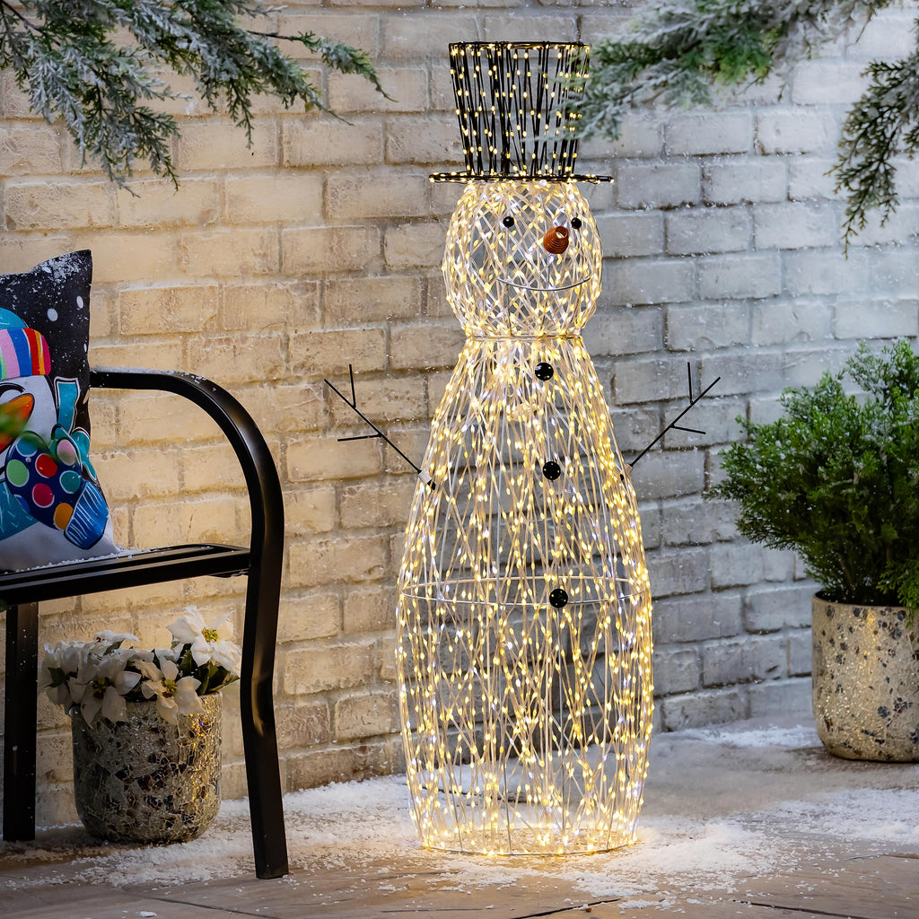 40" LED Snowman Garden Christmas Statue – Lighted Outdoor Christmas & Winter Decoration