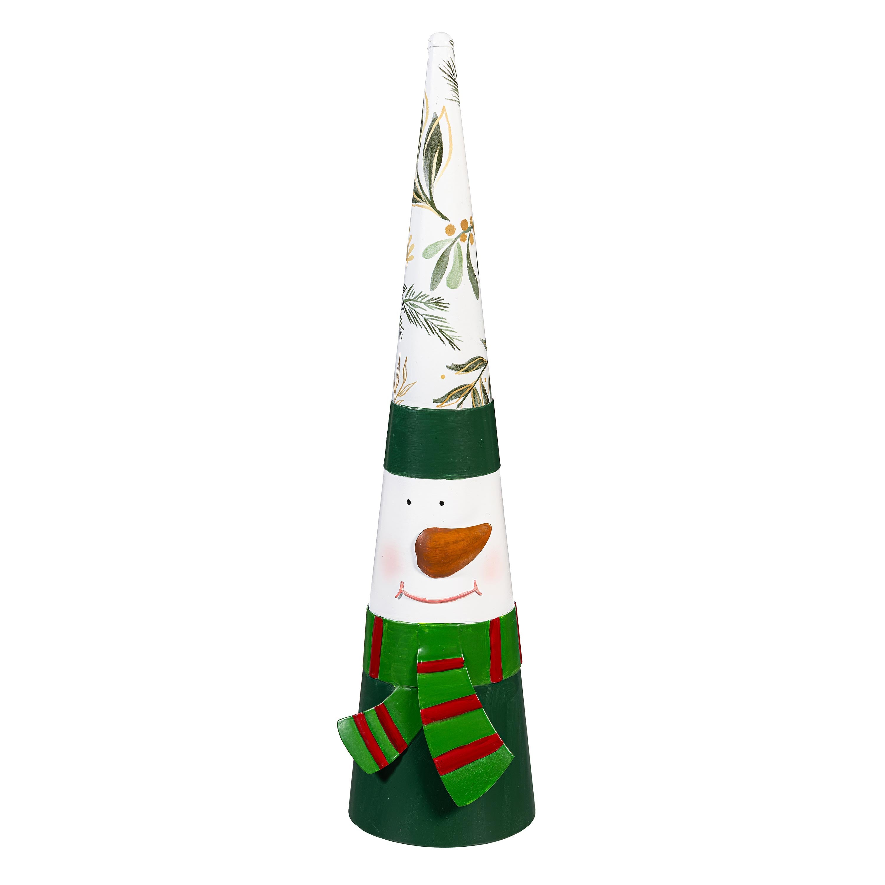 Set of 2 Metal Santa & Snowman Garden Christmas Statues – 25" Green Christmas Yard Decorations