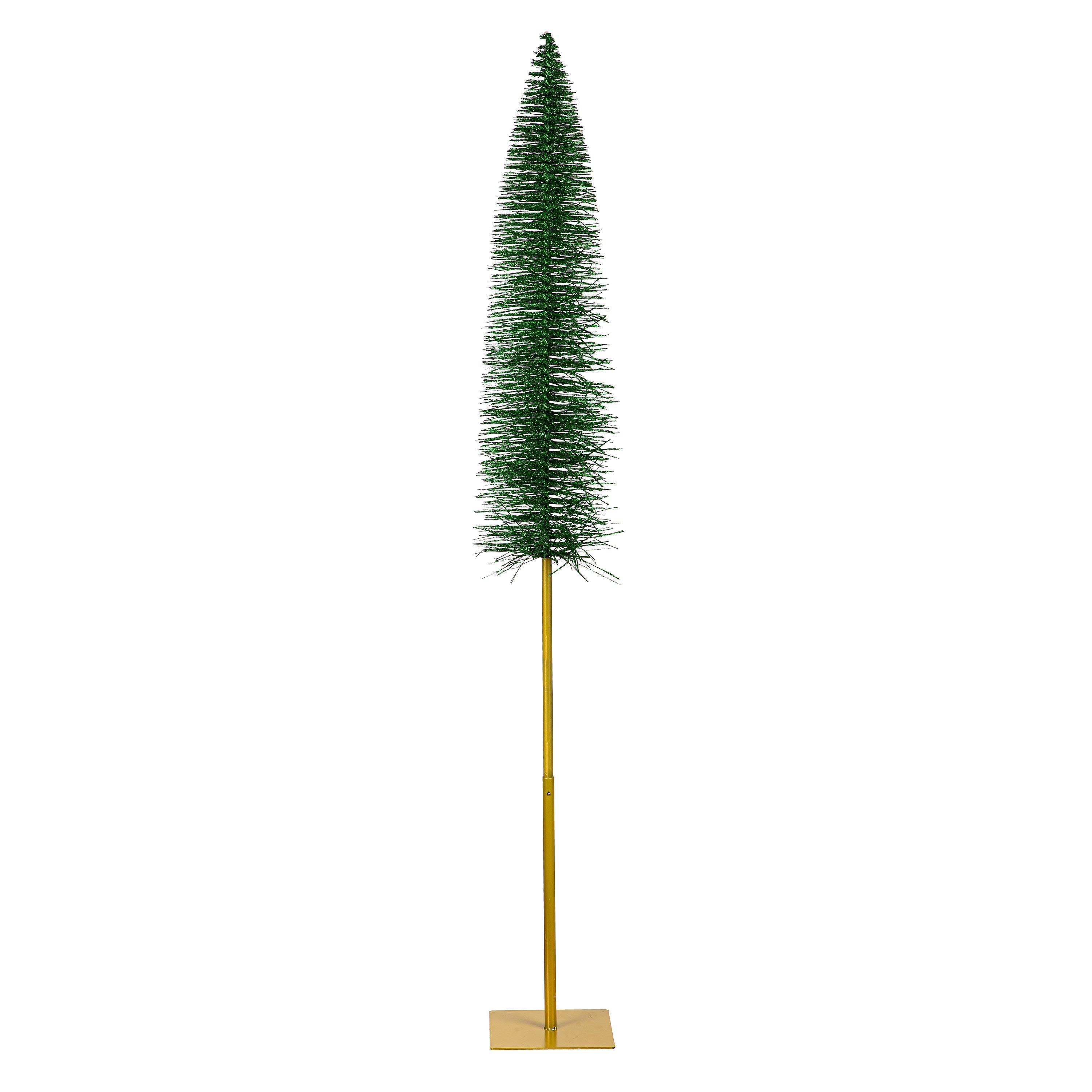Set of Glitter Bottle Brush Christmas Trees – Sparkling Holiday Tabletop Decorations