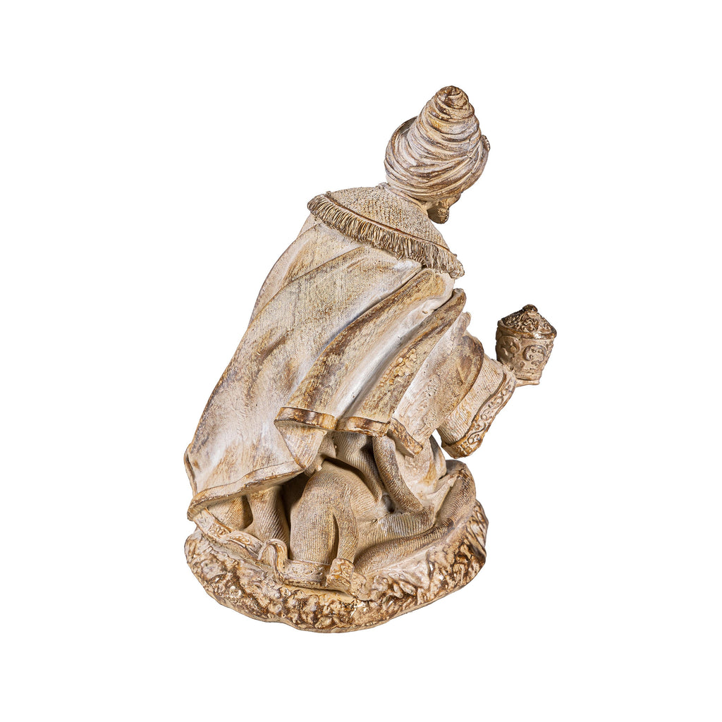 10-Piece Christmas Statues Gold Resin Nativity Set – 9" Garden or Indoor Christmas Decoration