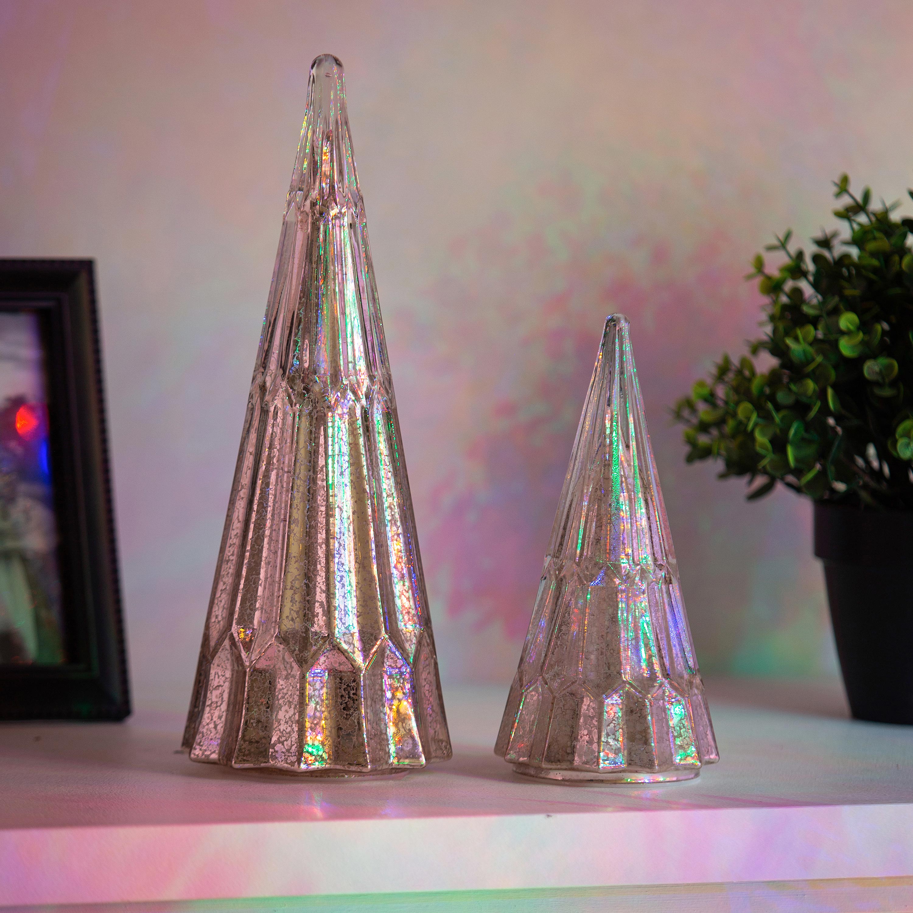 Set of 2 LED Christmas Tree Table Lamps – Magical Holiday Decoration for a Cozy Glow