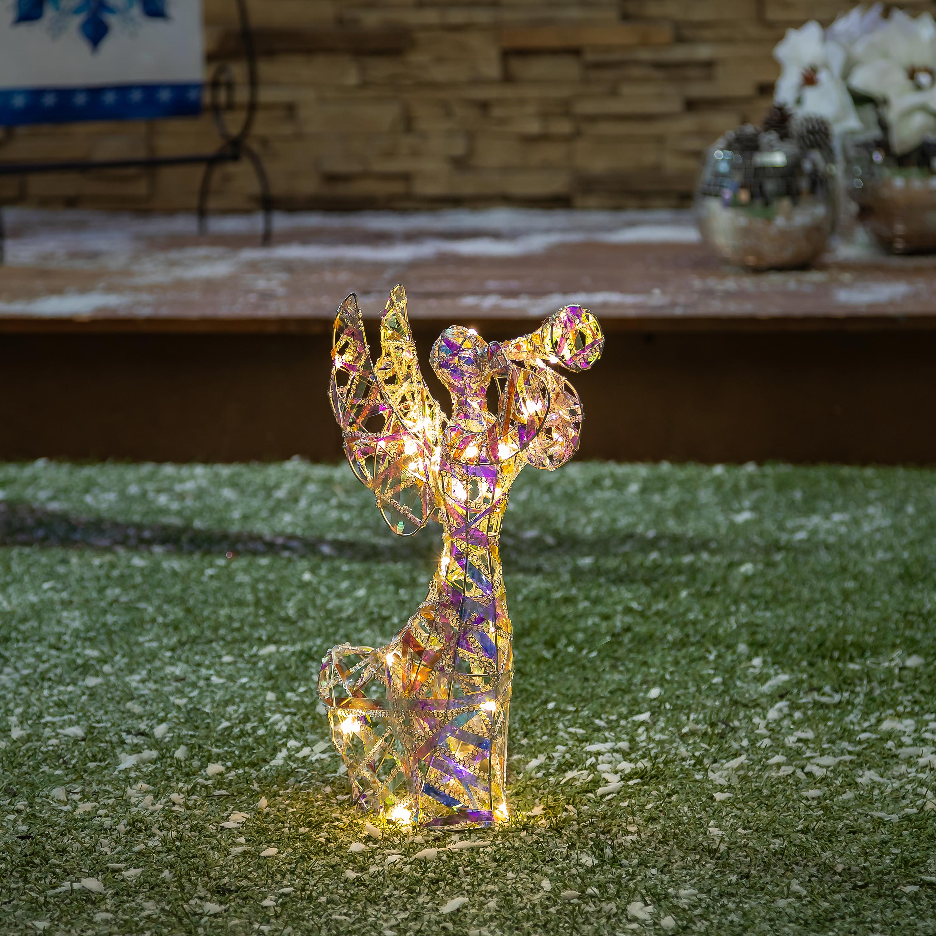 16" LED Angel Garden Christmas Statue – Lighted Christmas Decoration for Indoor & Outdoor Holiday Display