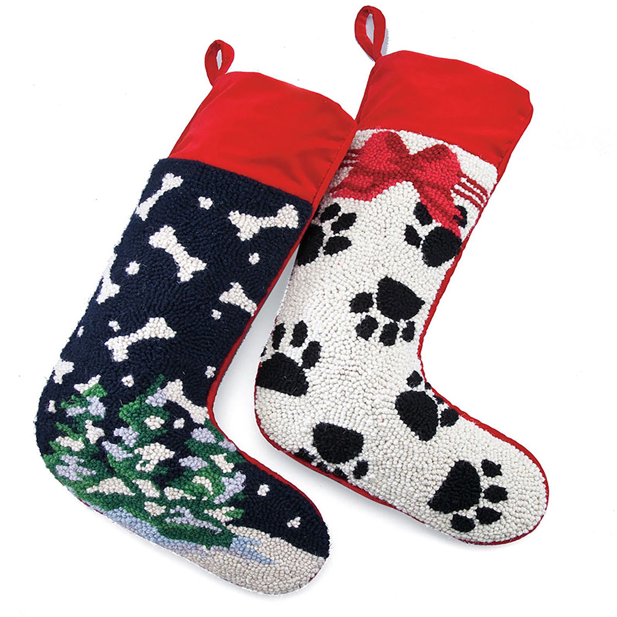 Adorable Dog-Themed Wool Christmas Stocking – Festive Holiday Décor for Pet Lovers
