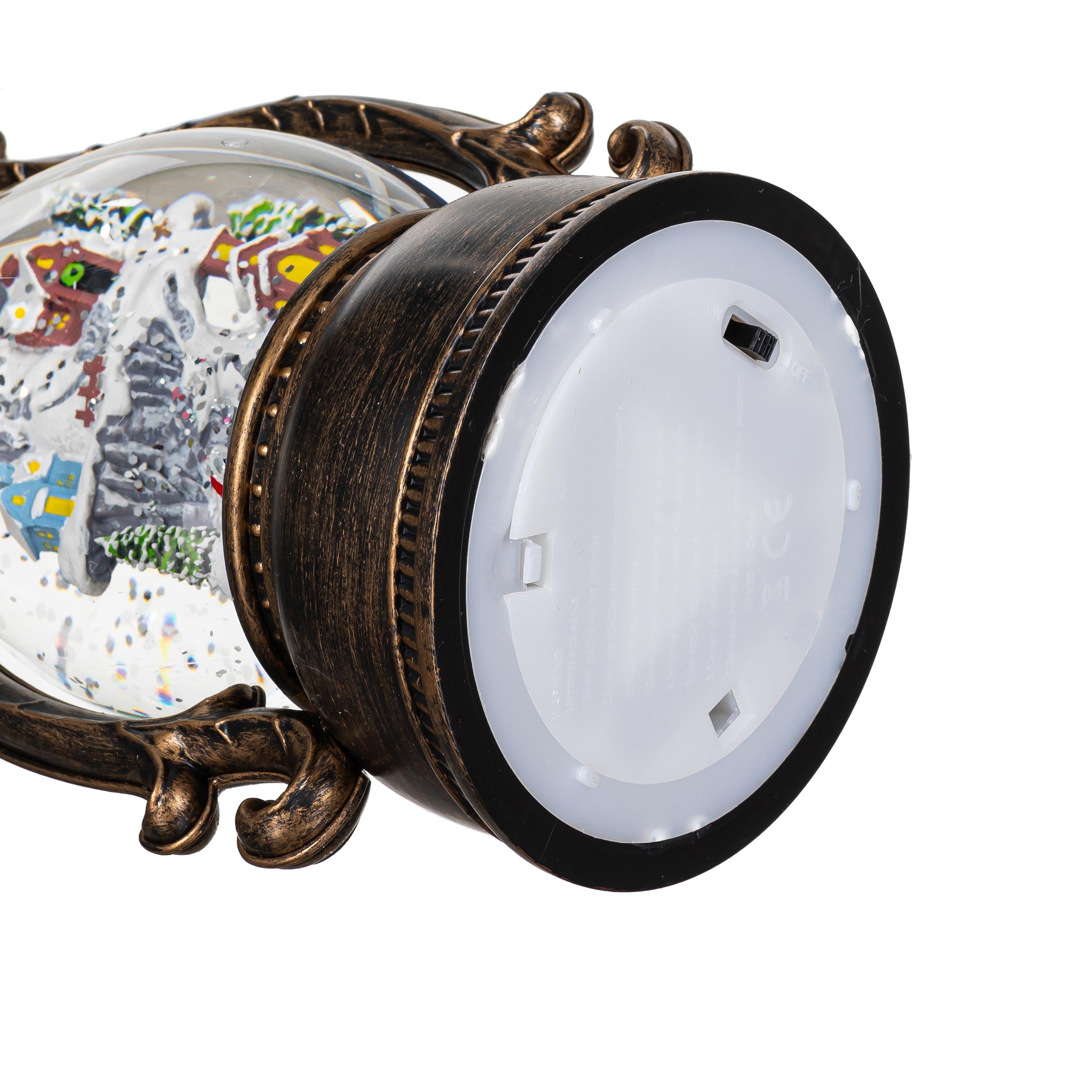 Joyful Traditions LED Christmas Water Lantern – 11.25" Light-Up Holiday Table Decoration with Festive Scene