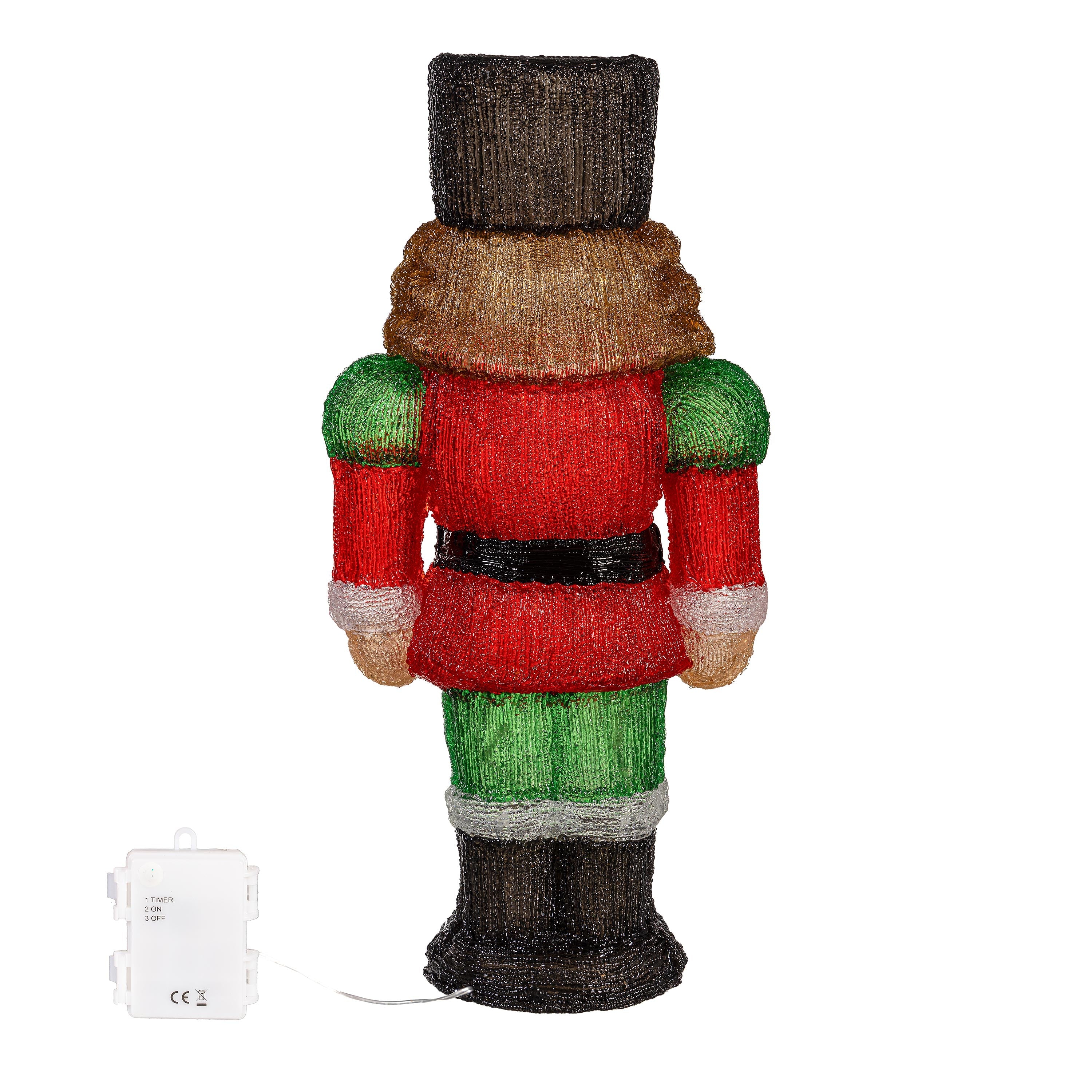 16" LED Gnome Garden Christmas Statue with Acrylic Nutcracker – Joyful Traditions Christmas Yard Decoration