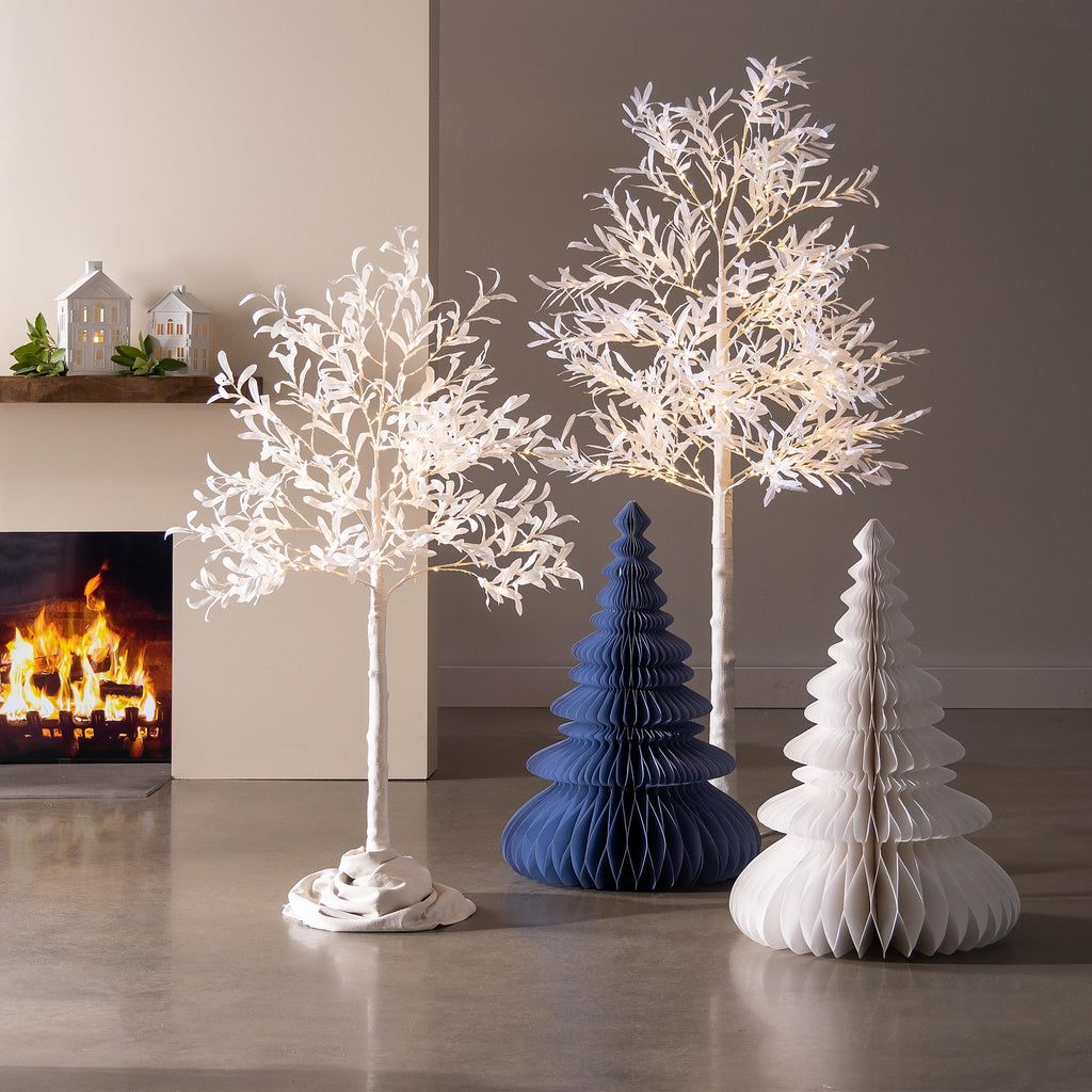 3-Foot Wooden Paper Christmas Tree – Elegant Decorative Holiday Accent for Modern Home Décor