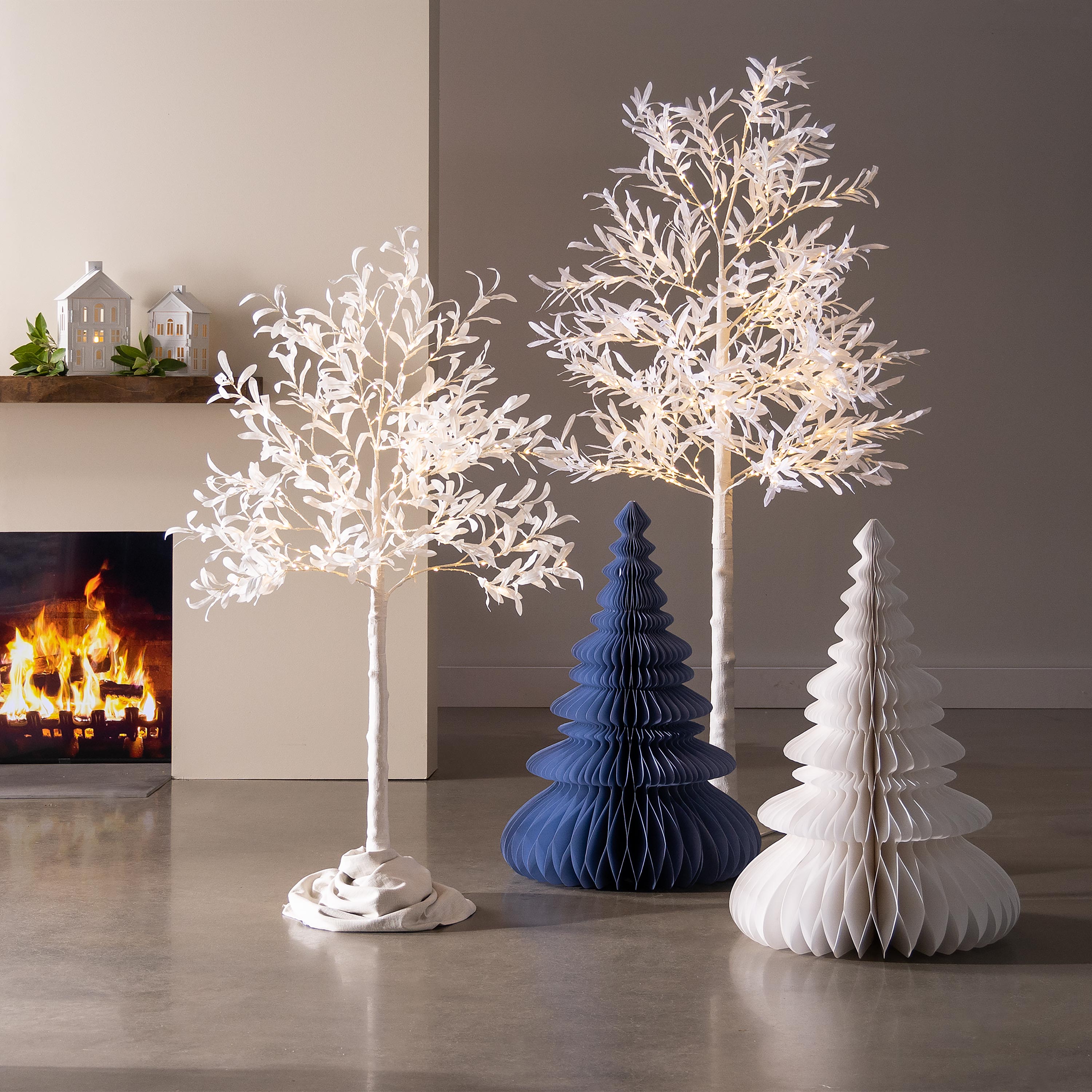 3-Foot Wooden Paper Christmas Tree – Elegant Decorative Holiday Accent for Modern Home Décor