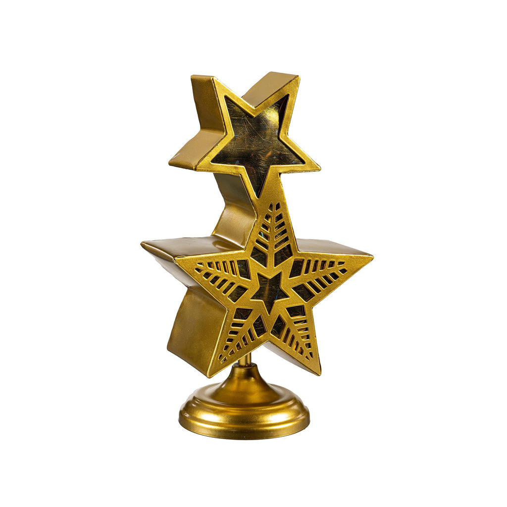 14" RGB Color-Changing LED Stacked Star Garden Christmas Statue – Lighted Christmas Decoration for Indoor & Outdoor Use