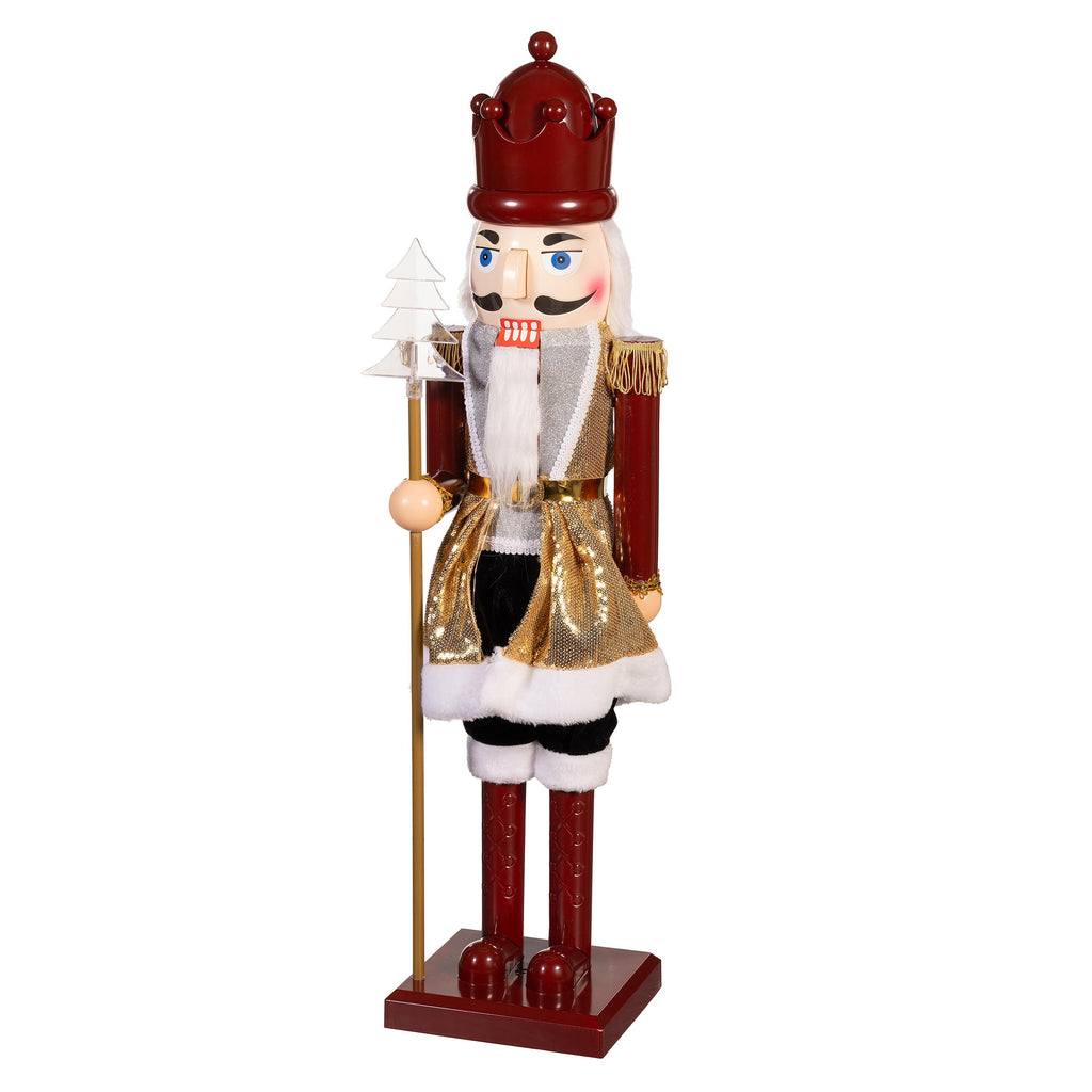 31" LED Musical Nutcracker Garden Christmas Statue – Joyful Traditions Lighted Christmas Yard Decoration