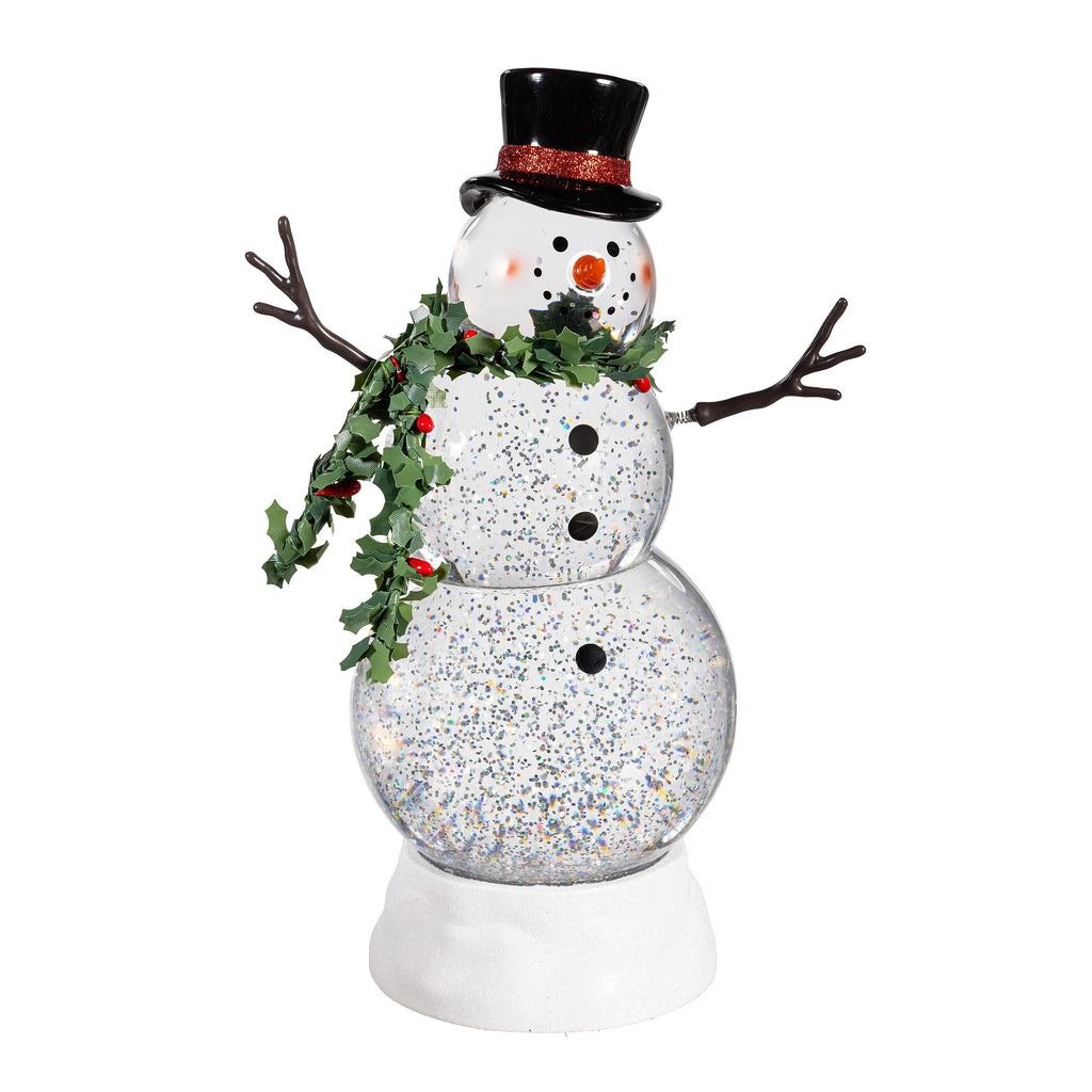 11.25" LED Snowman Water Lantern – Lighted Christmas Table Decoration for Joyful Holiday Display