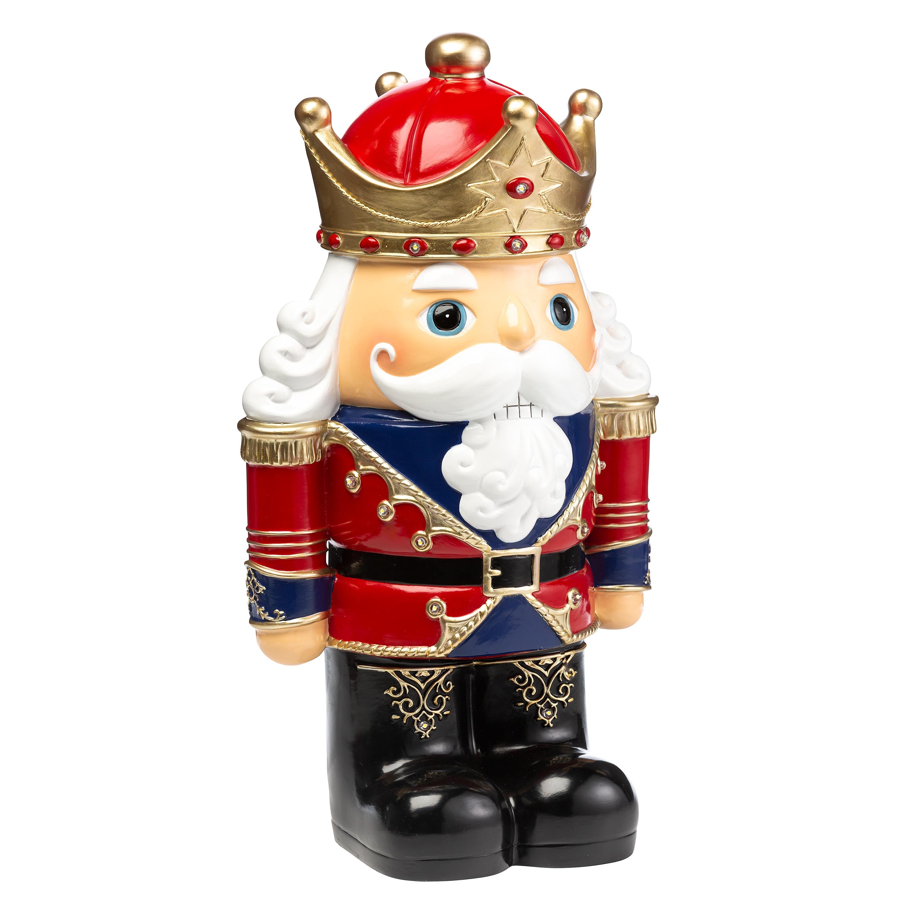 Small Lighted Nutcracker Christmas Statue – Short Indoor & Outdoor Christmas Decoration