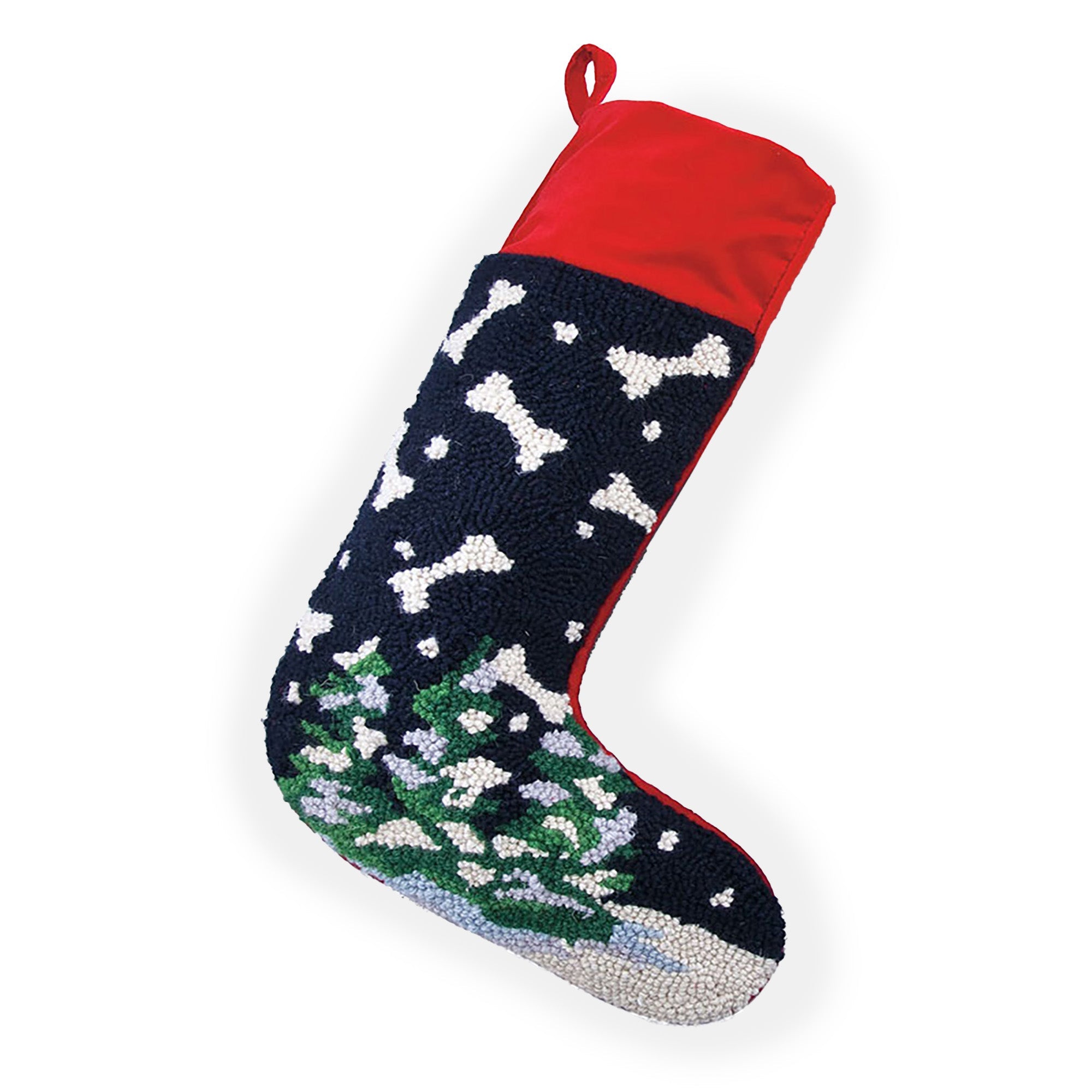 Adorable Dog-Themed Wool Christmas Stocking – Festive Holiday Décor for Pet Lovers
