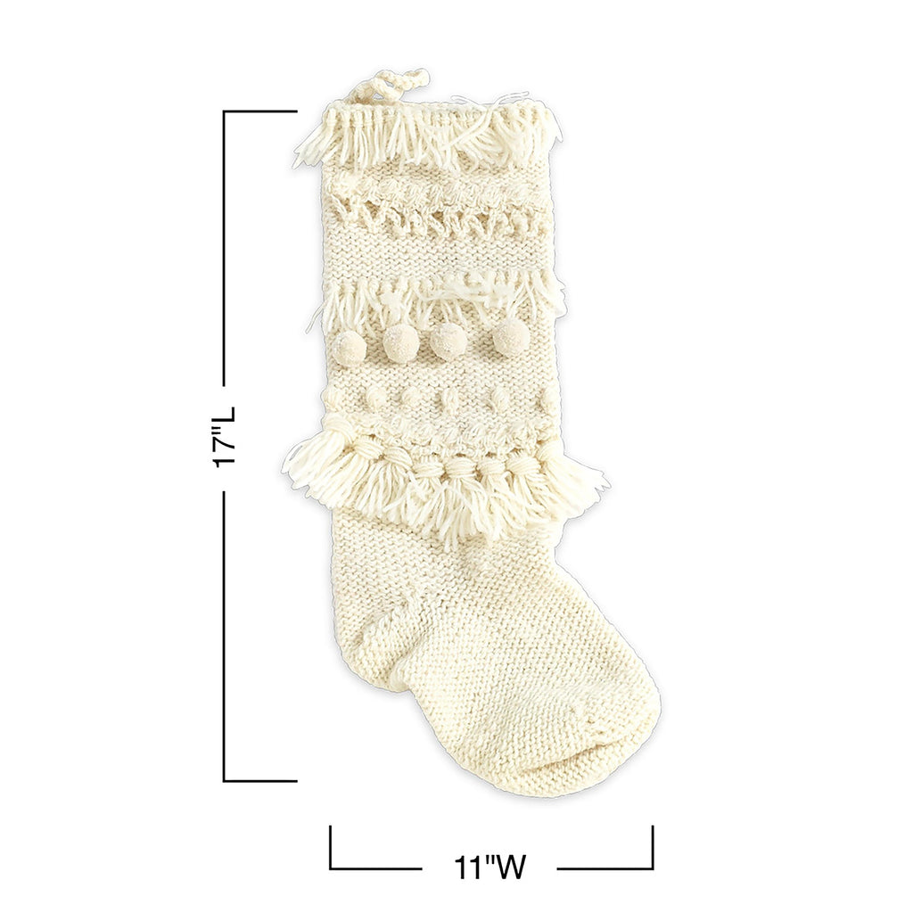 Chic Knitted Christmas Stocking – Elegant Holiday Mantel Décor for Festive Celebrations