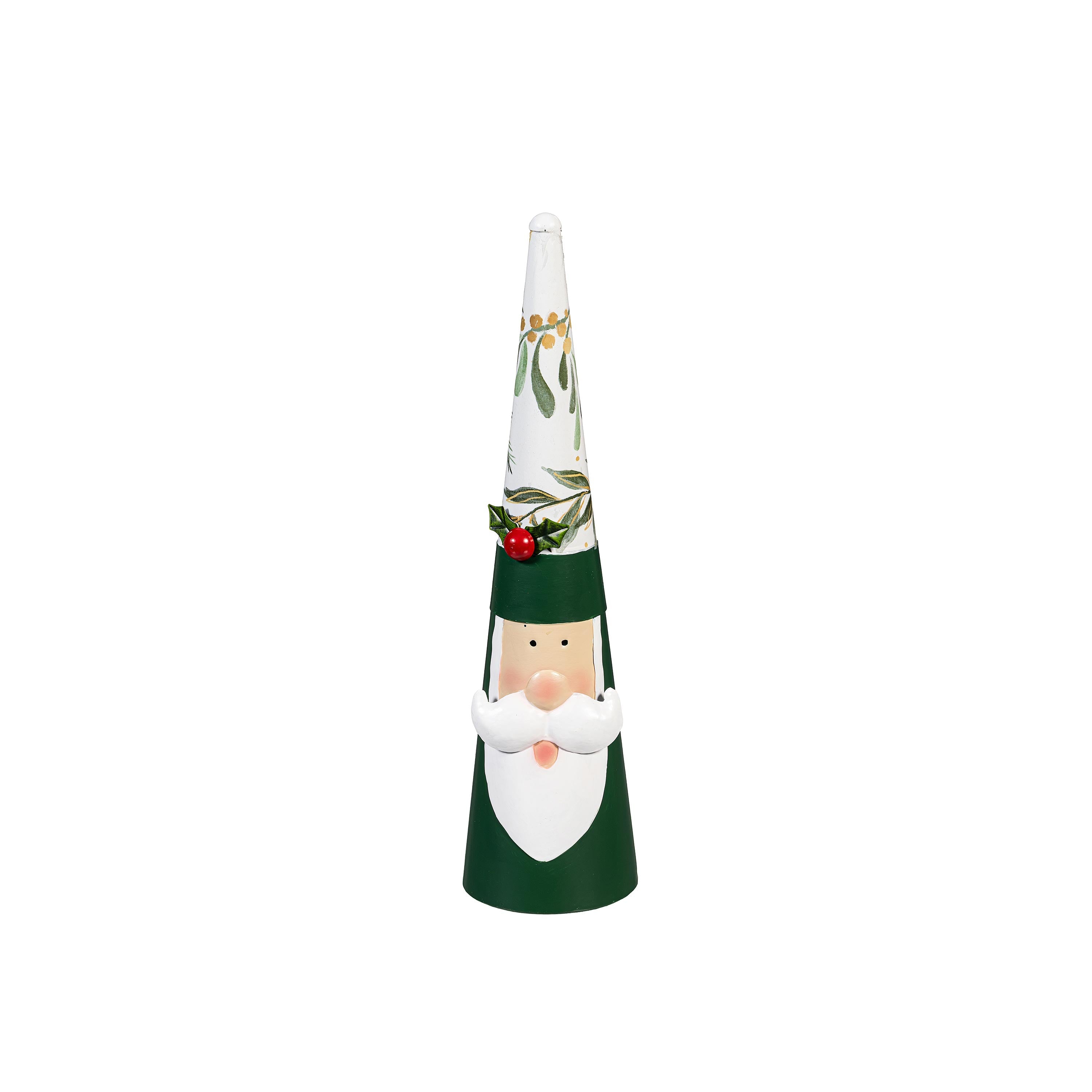 Set of 2 Metal Santa & Snowman Garden Christmas Statues – 25" Green Christmas Yard Decorations