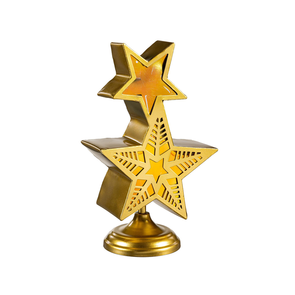 14" RGB Color-Changing LED Stacked Star Garden Christmas Statue – Lighted Christmas Decoration for Indoor & Outdoor Use