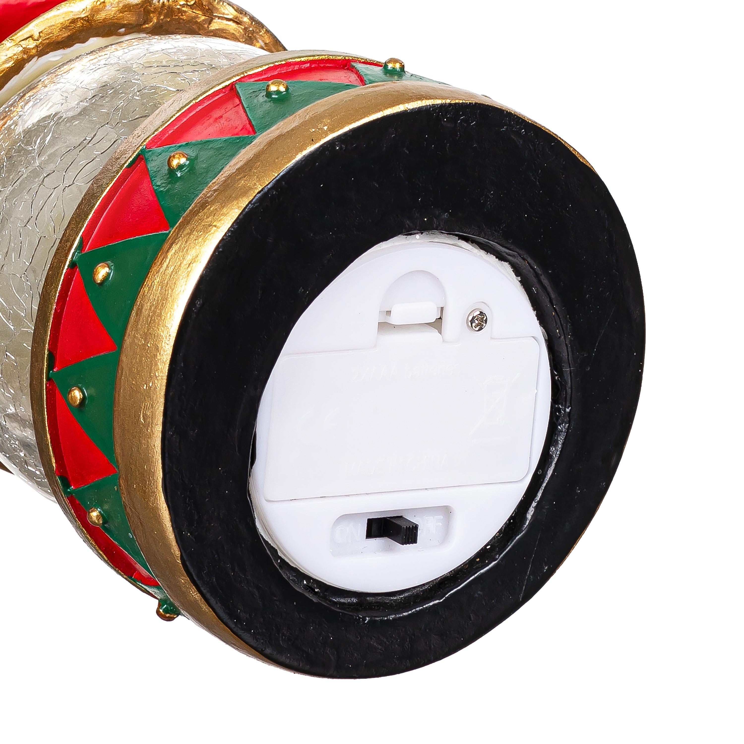 9.25" LED Nutcracker Table Decor – Joyful Traditions Crackle Glass Globe Christmas Decoration