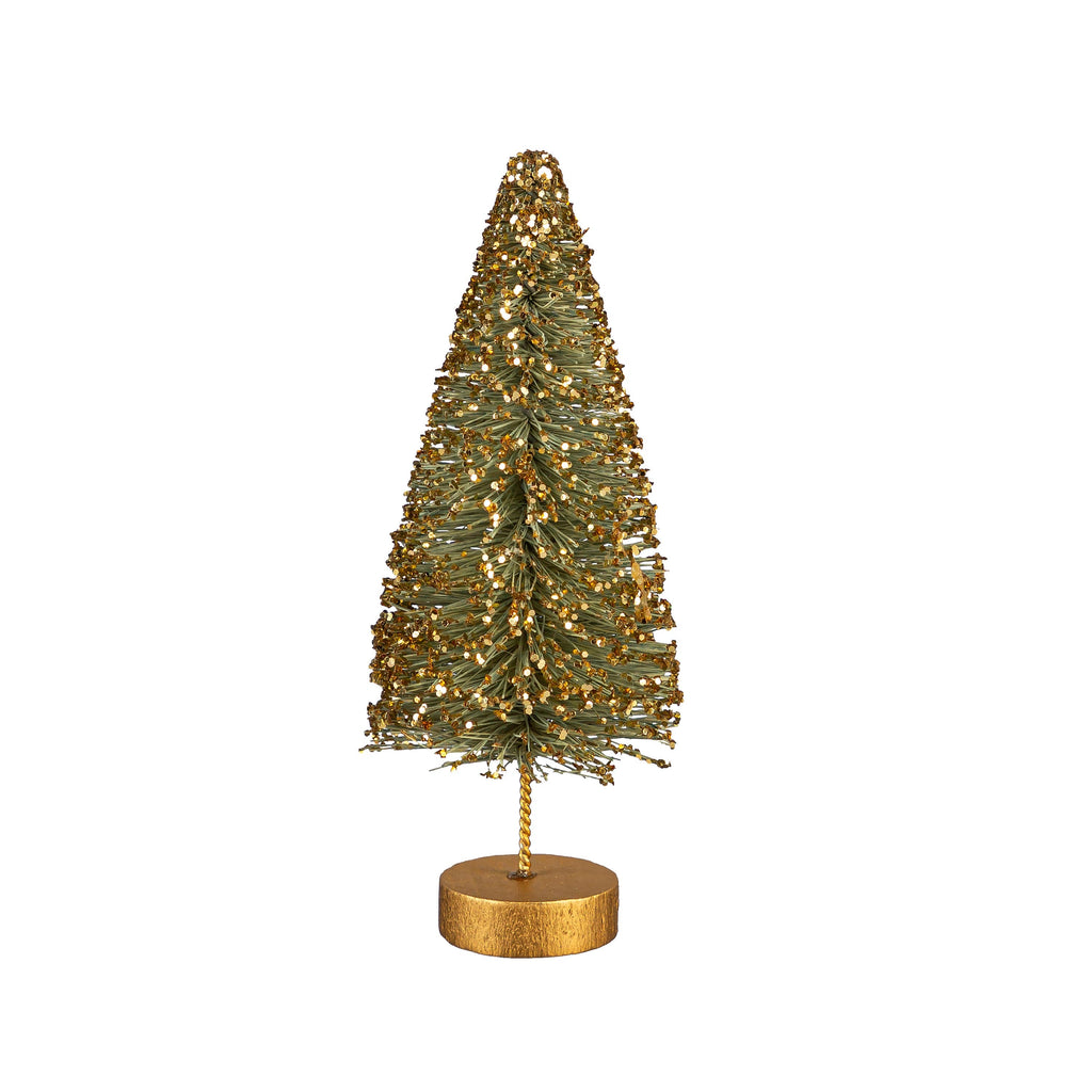 Set of Green Bottle Brush Christmas Trees – Holiday Tabletop Décor in Assorted Shades of Green