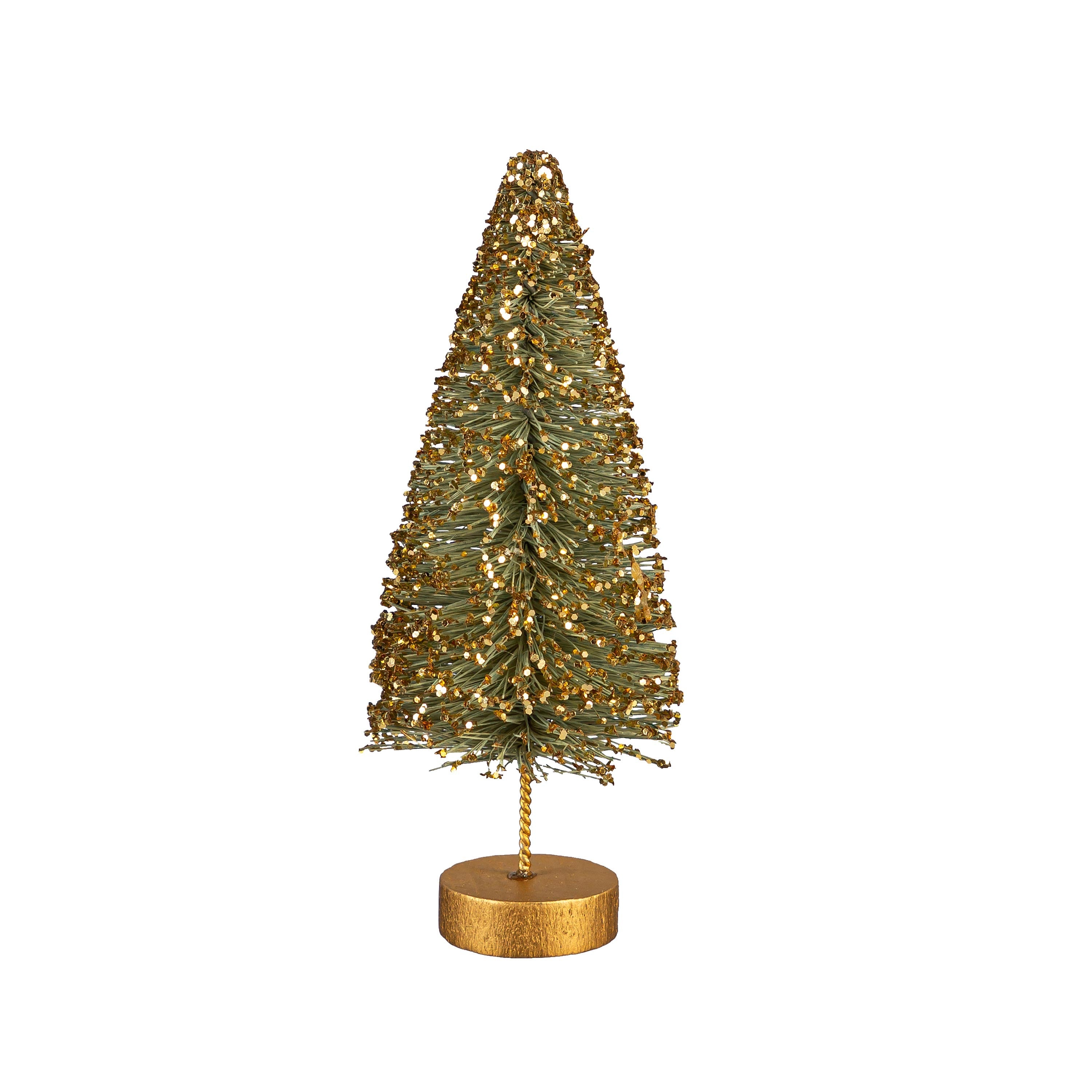 Set of Green Bottle Brush Christmas Trees – Holiday Tabletop Décor in Assorted Shades of Green