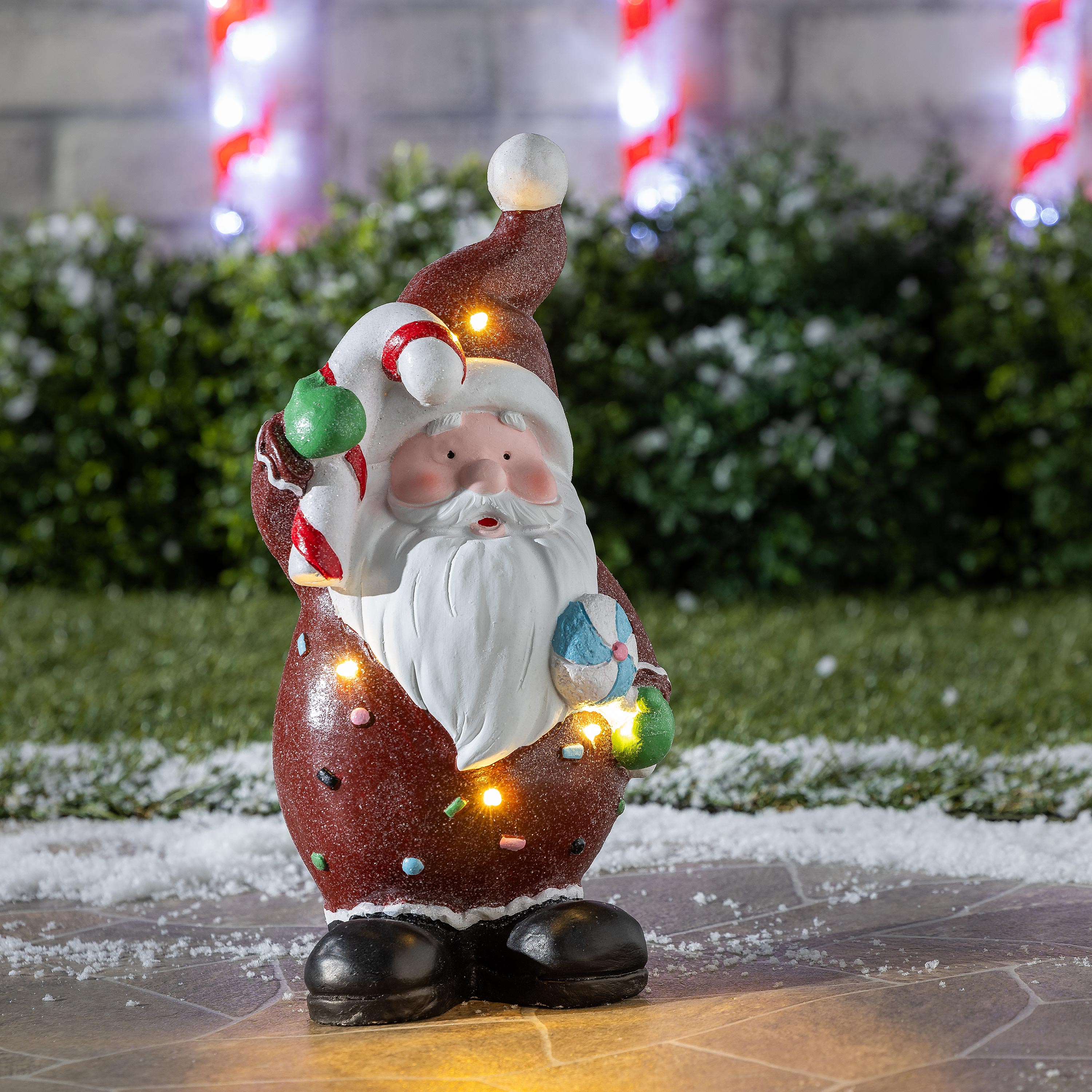 LED Santa Garden Christmas Statue – Lighted Christmas Decoration for a Festive Holiday Atmosphere