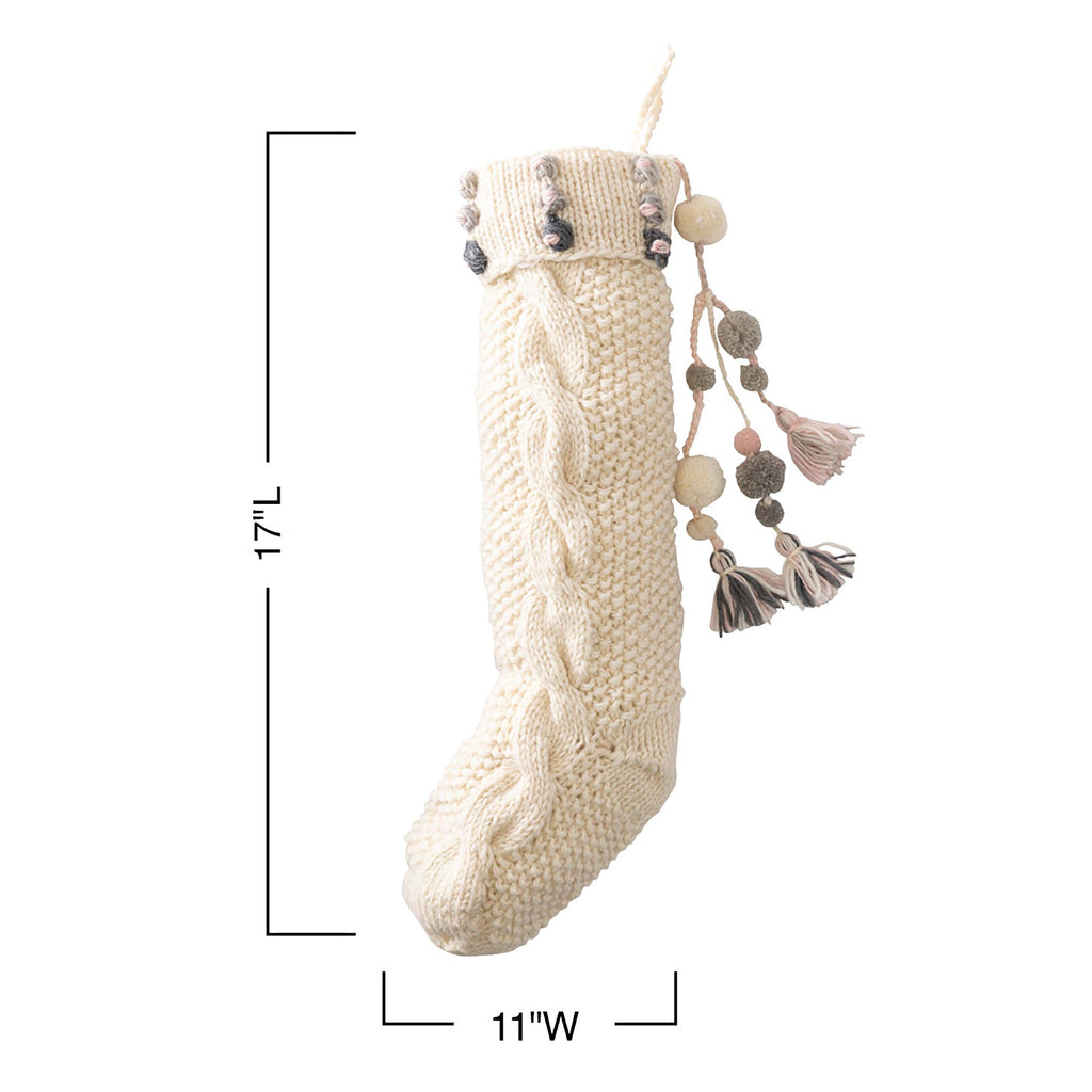 Chic Knitted Christmas Stocking – Elegant Holiday Mantel Décor for Festive Celebrations