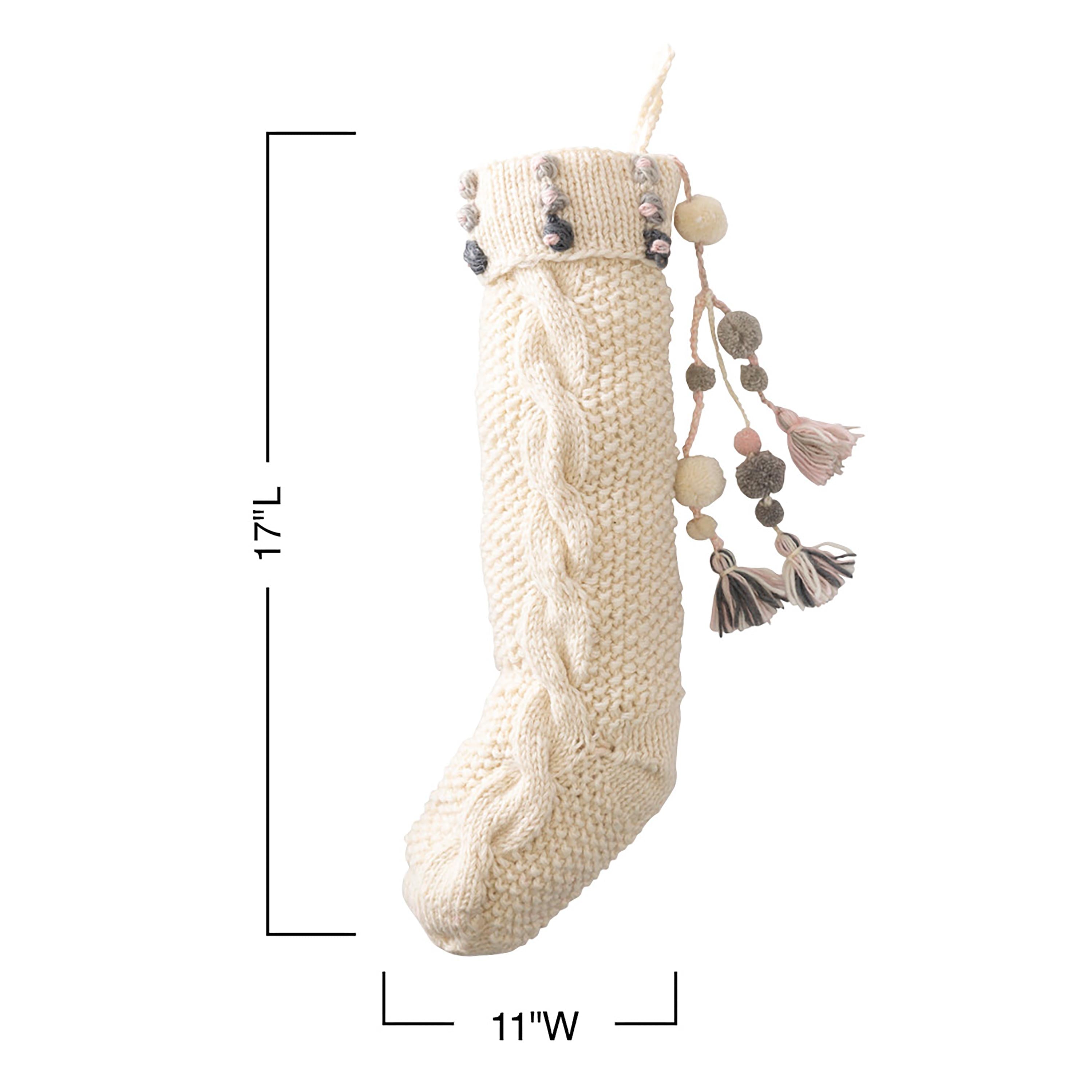 Chic Knitted Christmas Stocking – Elegant Holiday Mantel Décor for Festive Celebrations