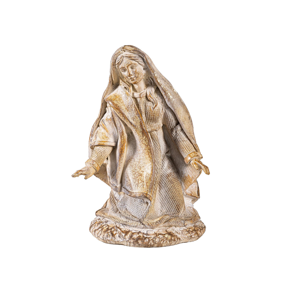 10-Piece Christmas Statues Gold Resin Nativity Set – 9" Garden or Indoor Christmas Decoration