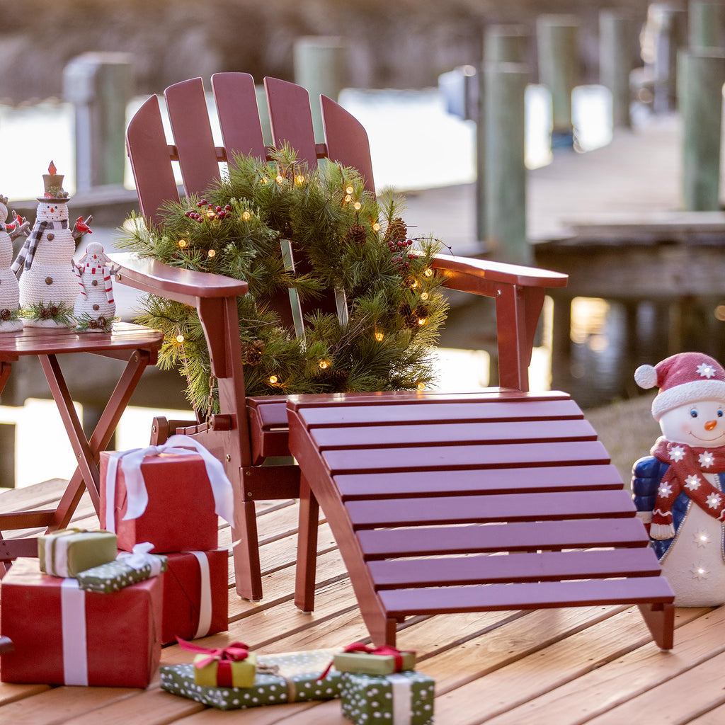 Blue Pre-Lit Christmas Wreath – 30-Inch Battery-Powered LED Holiday Door Decoration for Indoor & Outdoor Use