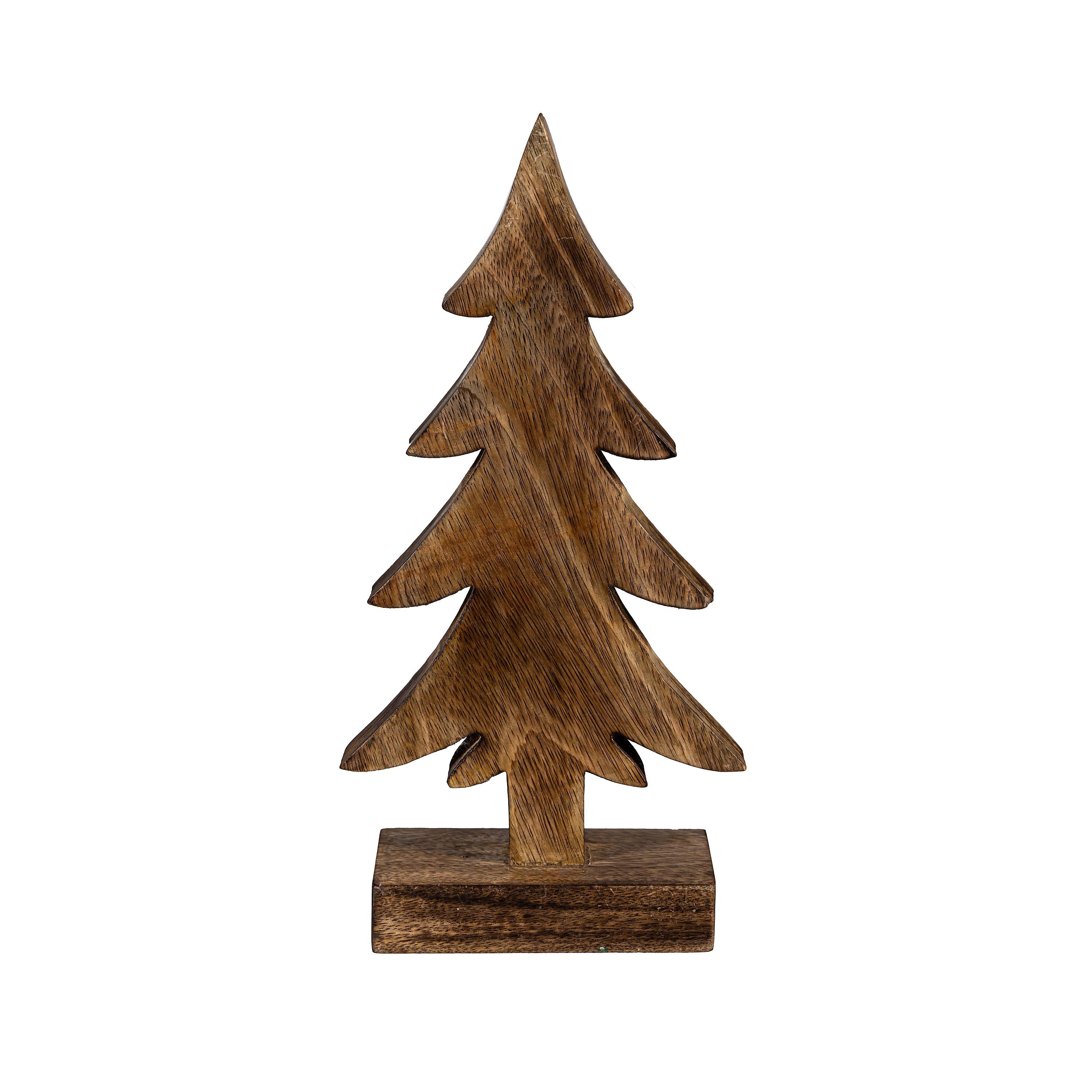 12.25" Green Wooden Christmas Tree – Elegant Decorative Holiday Accent for Tabletop or Mantel