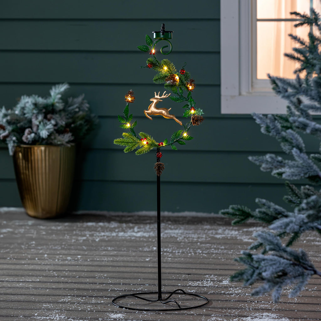 48" Solar Lighted Deer Garden Stake – 4-in-1 Outdoor Christmas Decoration for Yard & Pathway
