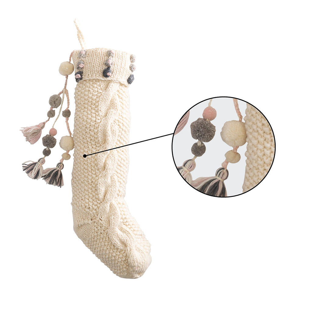 Chic Knitted Christmas Stocking – Elegant Holiday Mantel Décor for Festive Celebrations