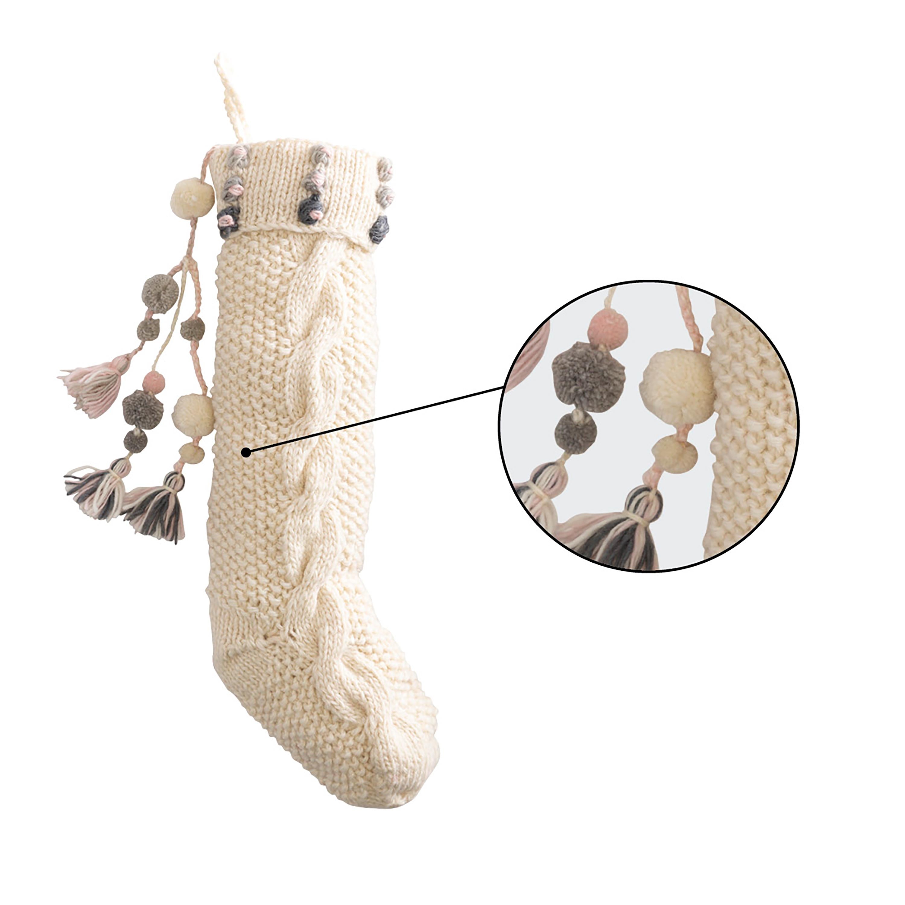 Chic Knitted Christmas Stocking – Elegant Holiday Mantel Décor for Festive Celebrations